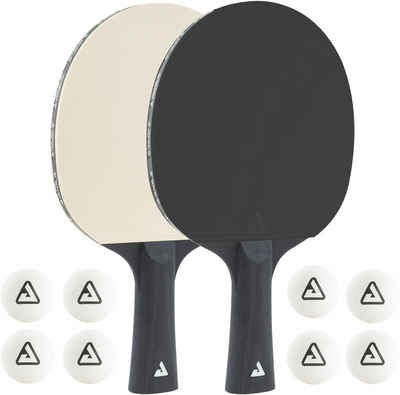 Joola Tischtennisschläger JOOLA Tischtennis-Set BLACK + WHITE (Set, 10-tlg., mit Bällen)