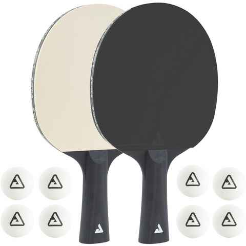 Joola Tischtennisschläger JOOLA Tischtennis-Set BLACK + WHITE (Set, 10-tlg., mit Bällen)