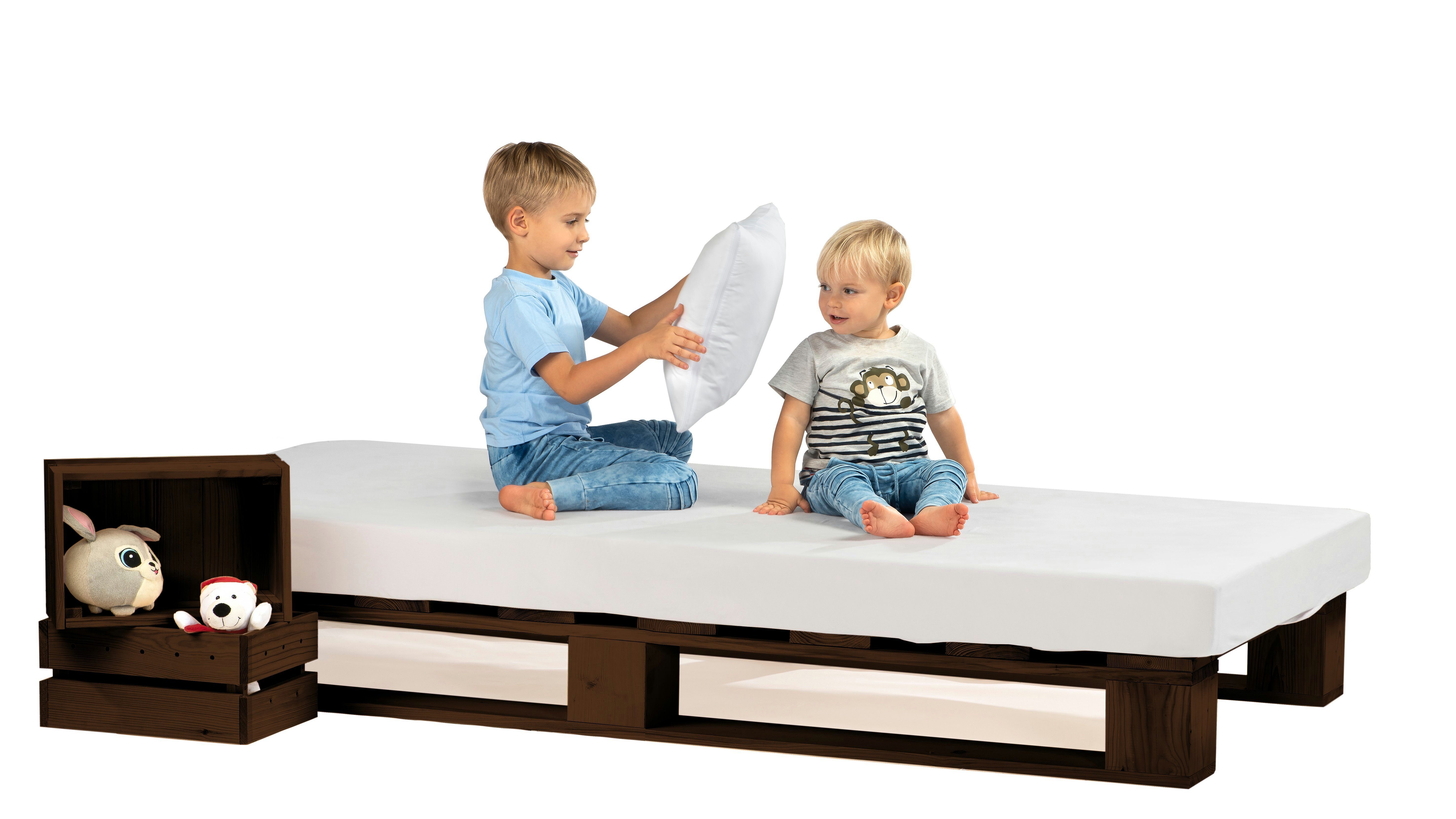 sunnypillow Palettenbett Massivholzbett 80 90 100 günstig online kaufen