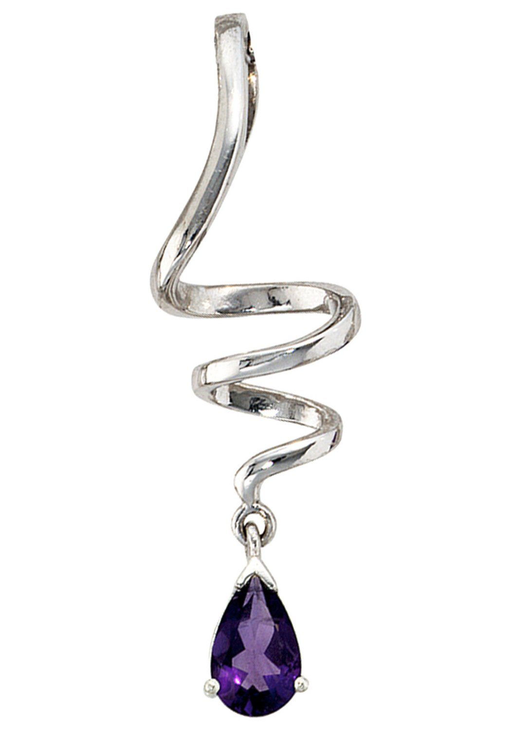 JOBO Kettenanhänger Anhänger Tropfen, 925 Silber mit Amethyst