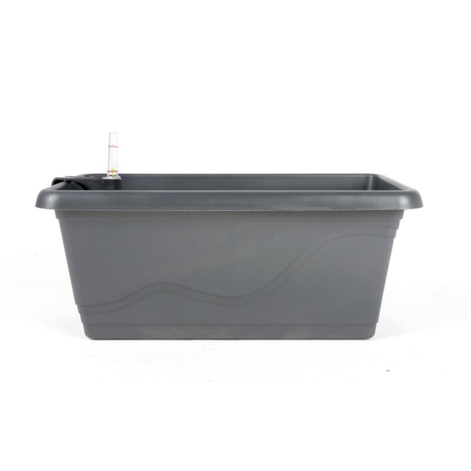 Plastkon Pflanzkübel Pflanzkasten "EXTRA LINE" steingrau 40x21x17cm Blumenkübel länglich