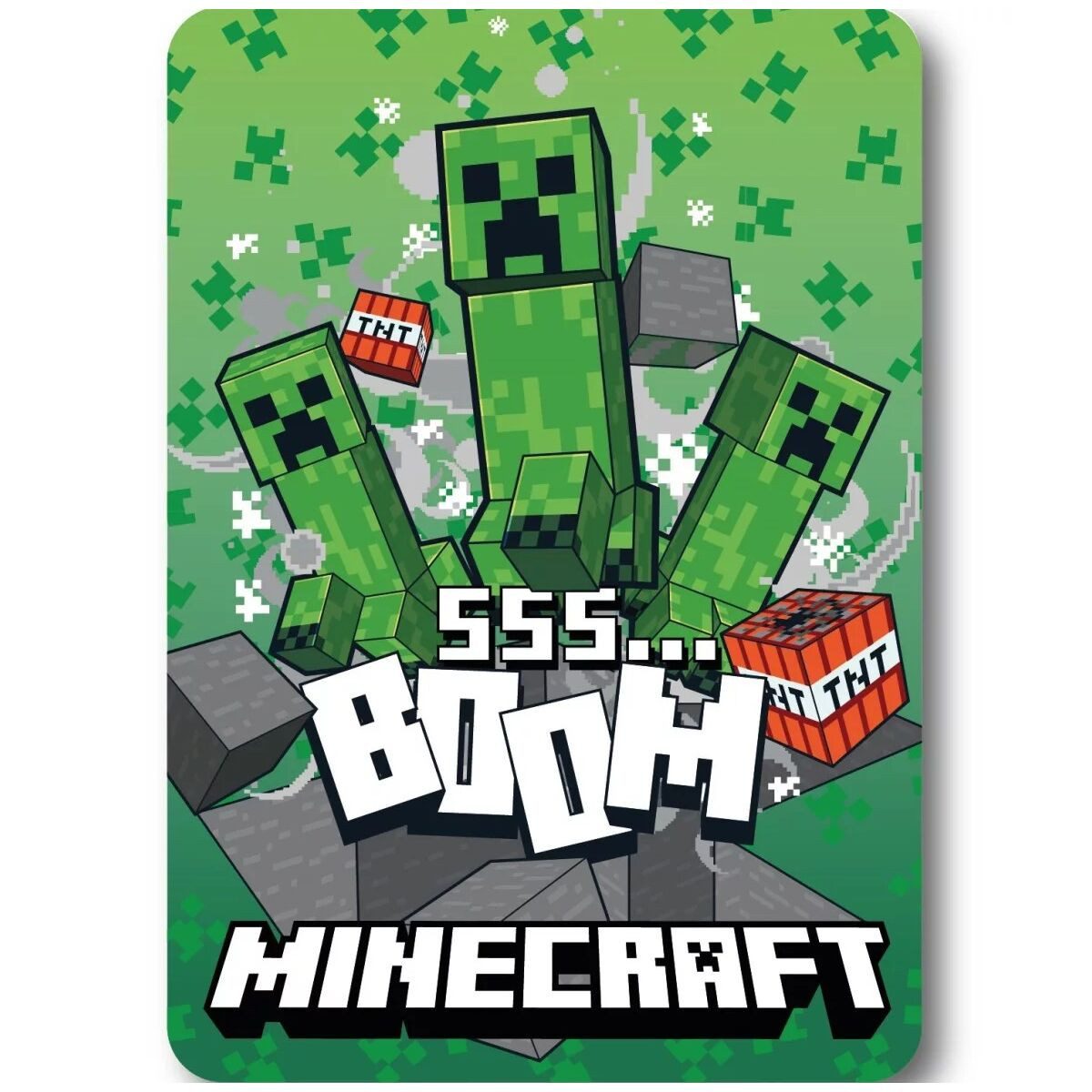 Wohndecke Minecraft SSS Boom Fleecedecke 100x140cm, Minecraft, Geschenkidee für Mädchen und Jungen