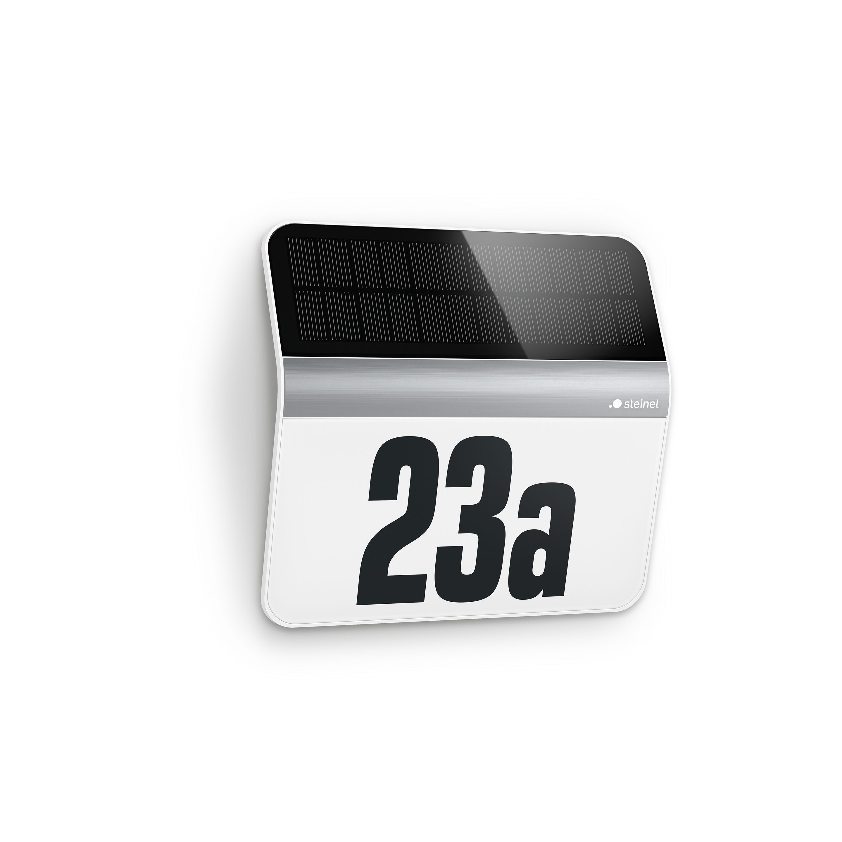 steinel LED Solarleuchte XSolar LH-N, Dämmerungssensor, LED fest integriert, Neutralweiß, Dämmerungsschalter, Akku, inkl. beleuchtete Hausnummer