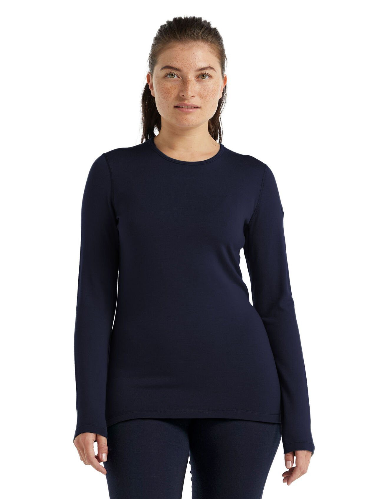 Icebreaker Langarmshirt Unterwäsche 260 Tech Crewe - Merinowolle, enganliegend - dunkelblau