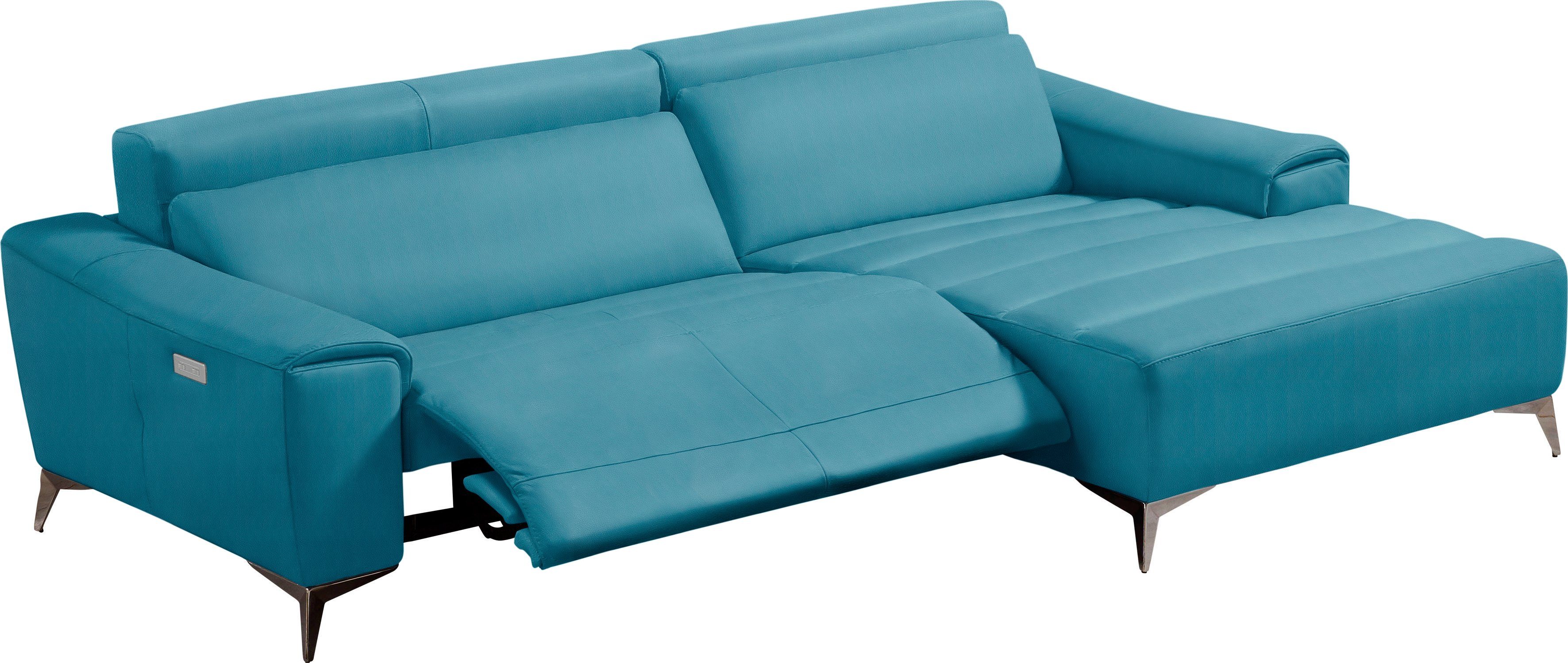 Egoitaliano Ecksofa Suzette, Designsofa mit hohem Sitzkomfort, mit Recamiere, inkl. 1 elektronischen Relaxfunktion, L-Form