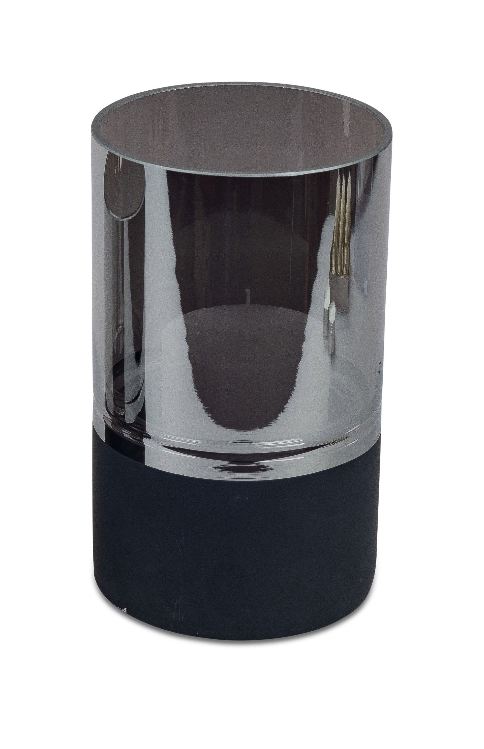 formano Windlicht Kerzenhalter aus Glas in Schwarz Metallic Design