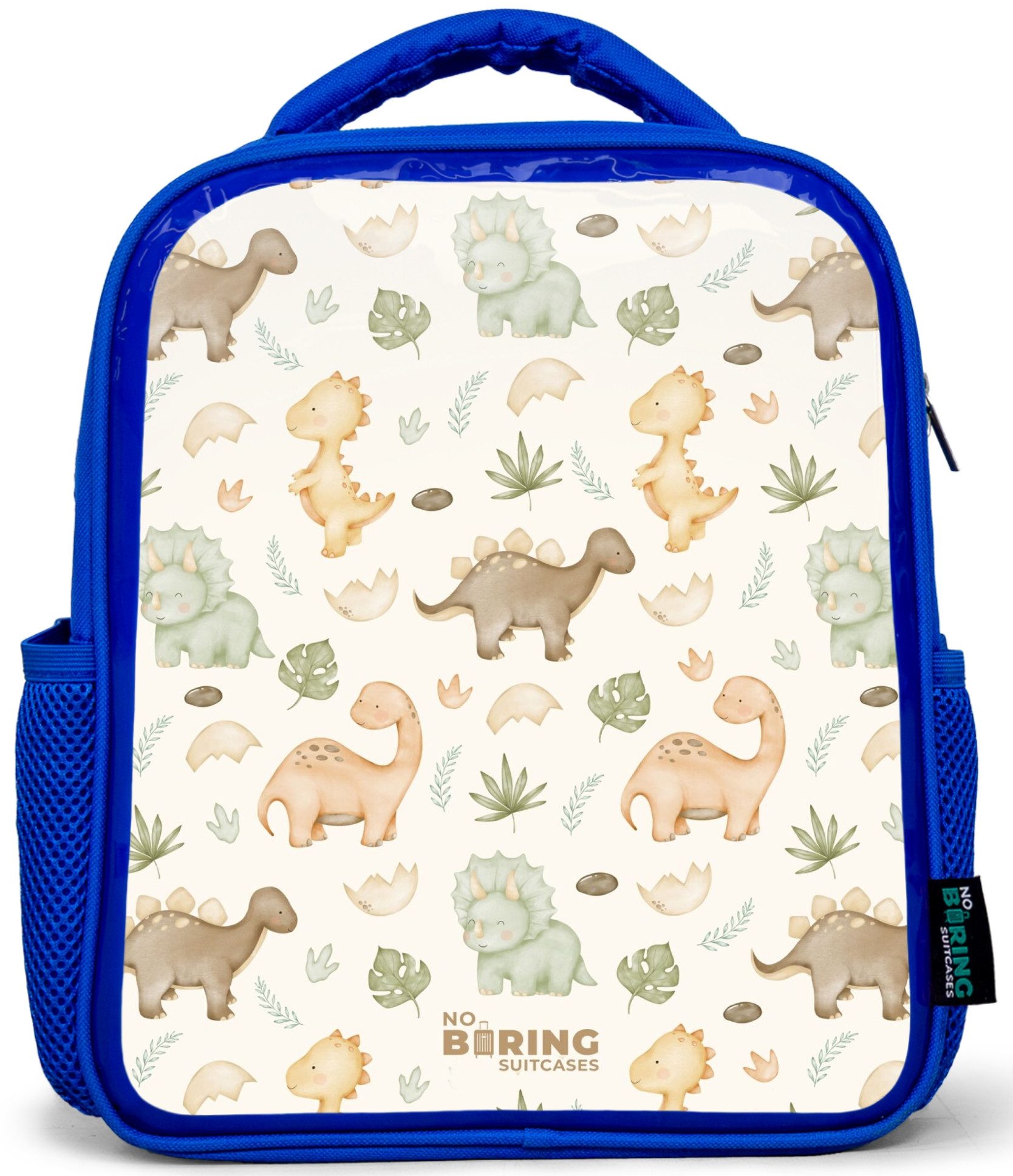 Rucksack Blau - Dino-Muster in Pastellfarben
