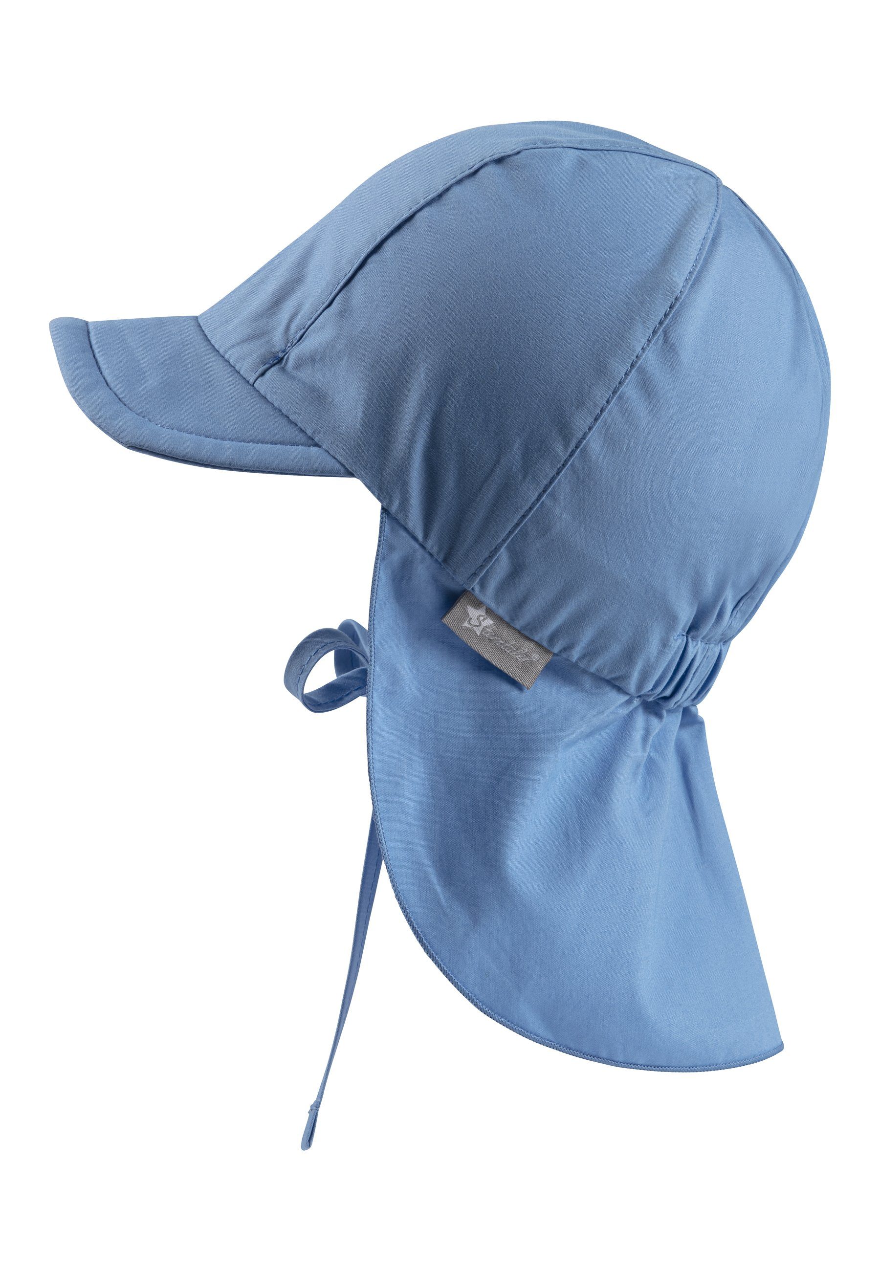 (1-St., samtblau Nackenschutz Bindeband UV-Popeline idealer Sommermütze mit Sonnenschutz für Kinder) Sterntaler® UV-Schutz und Schirmmütze mit Kinderhut 50+ aus Schirmmütze