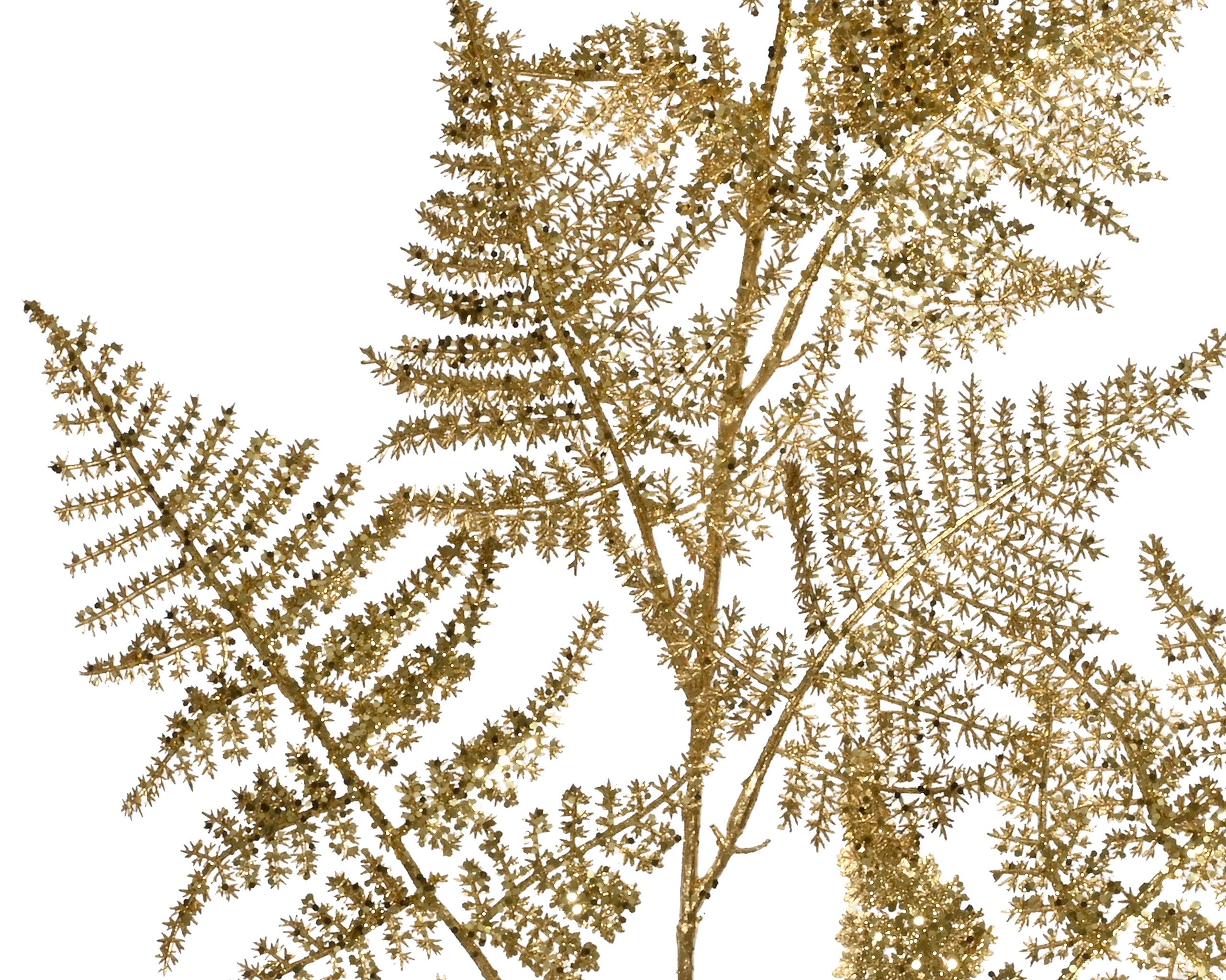 Kunstblume, Kaemingk, Asparagus Blatt mit Stiel 87cm Kunststoff Gold