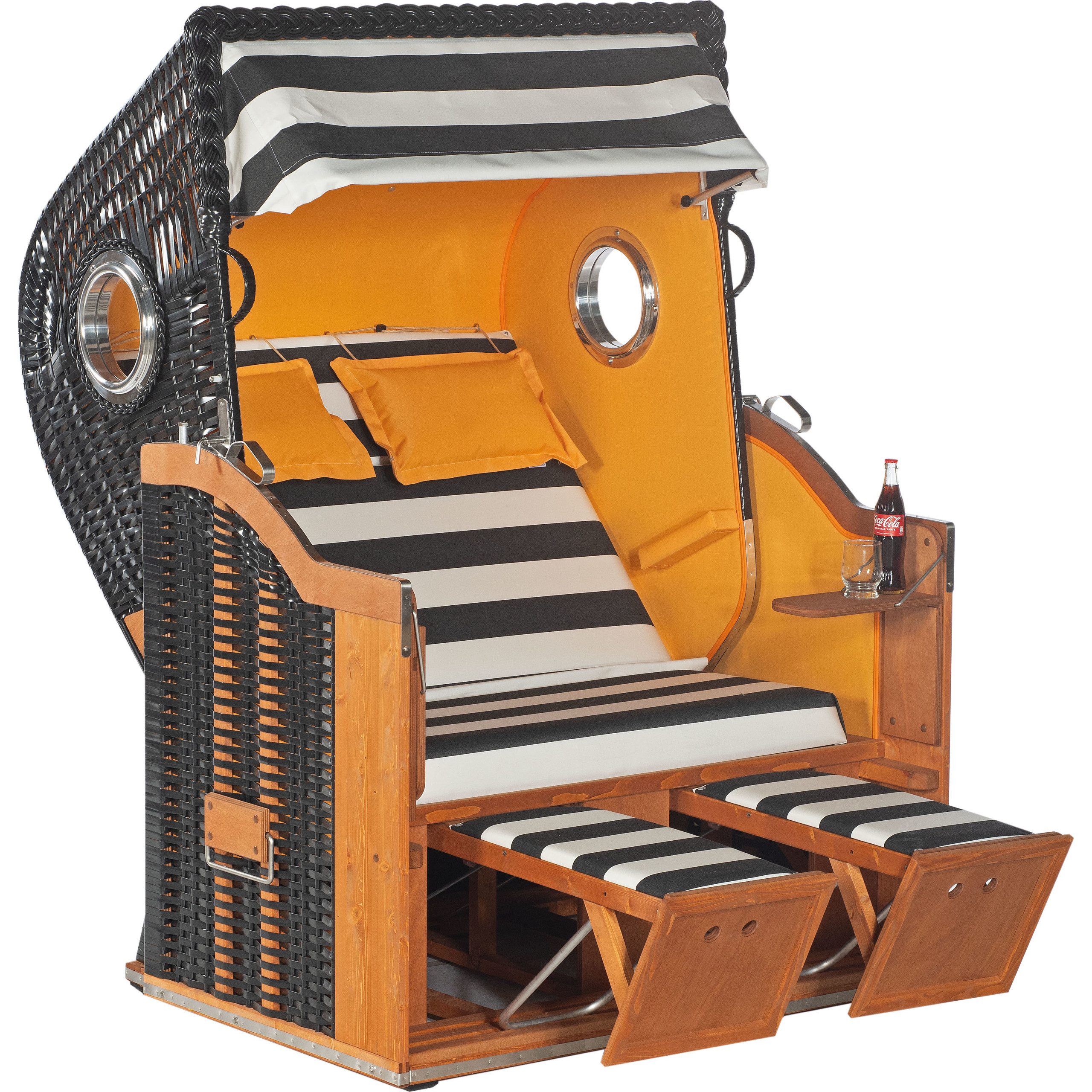 SonnenPartner Strandkorb Sonnenpartner Gartenstrandkorb "Classic" 2-Sitzer, Halbliegemodell