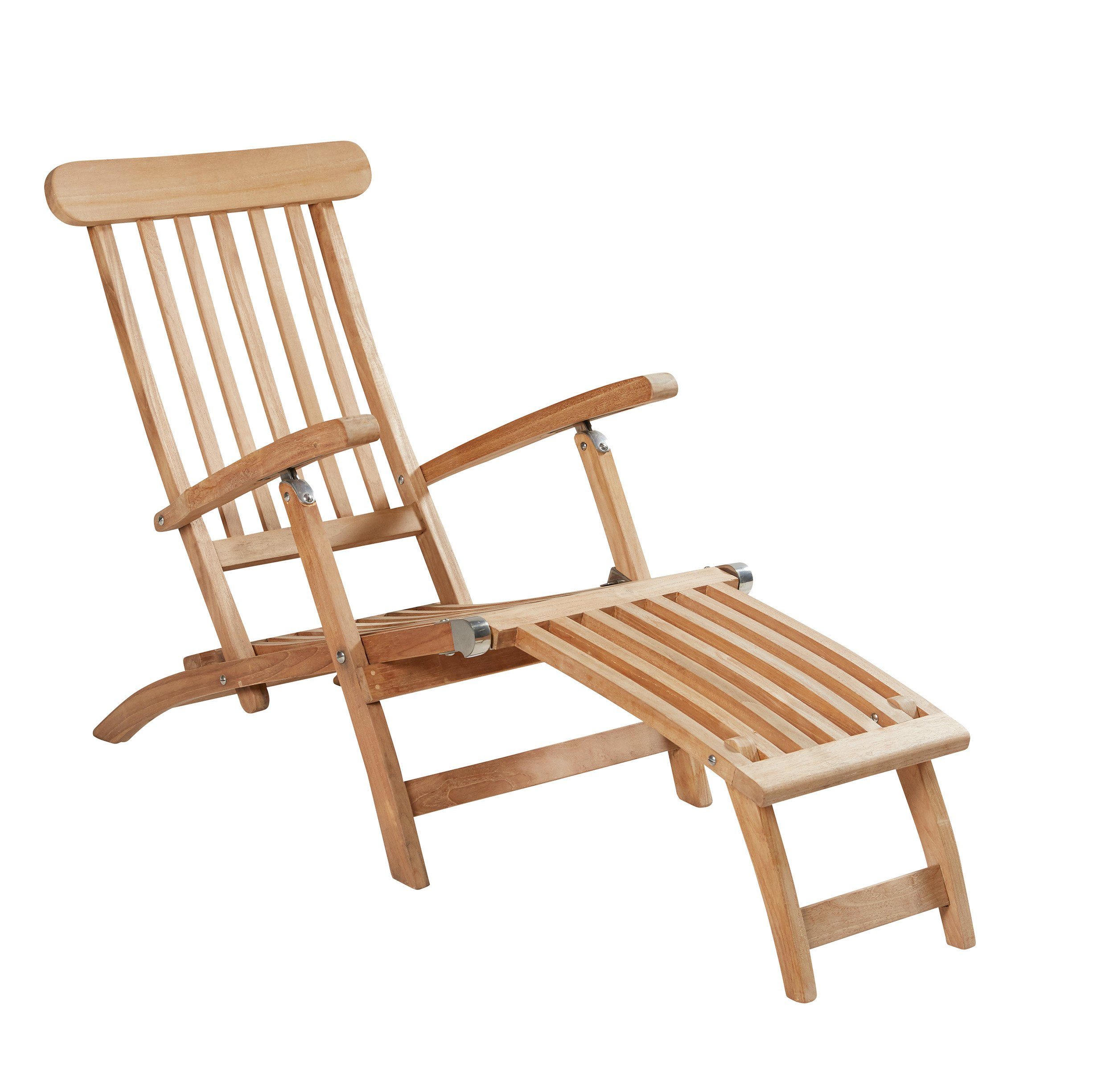 LC Garden Multifunktionsliege Kampen Teak Deckchair Gartenliege 160x59x88cm