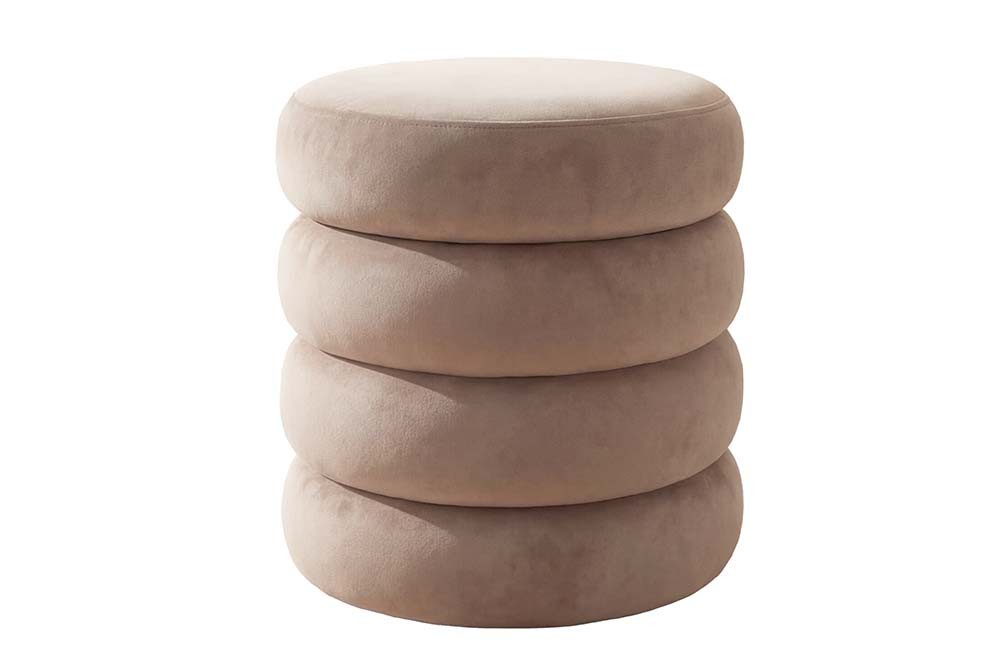 riess-ambiente Polsterhocker VOGUE 40cm champagner/greige - Samt, mit Stauraum, gepolstert, rund (Einzelartikel, 1 St), Eleganter Sitzhocker - ideal f. Ankleide – Bild 2 von 5