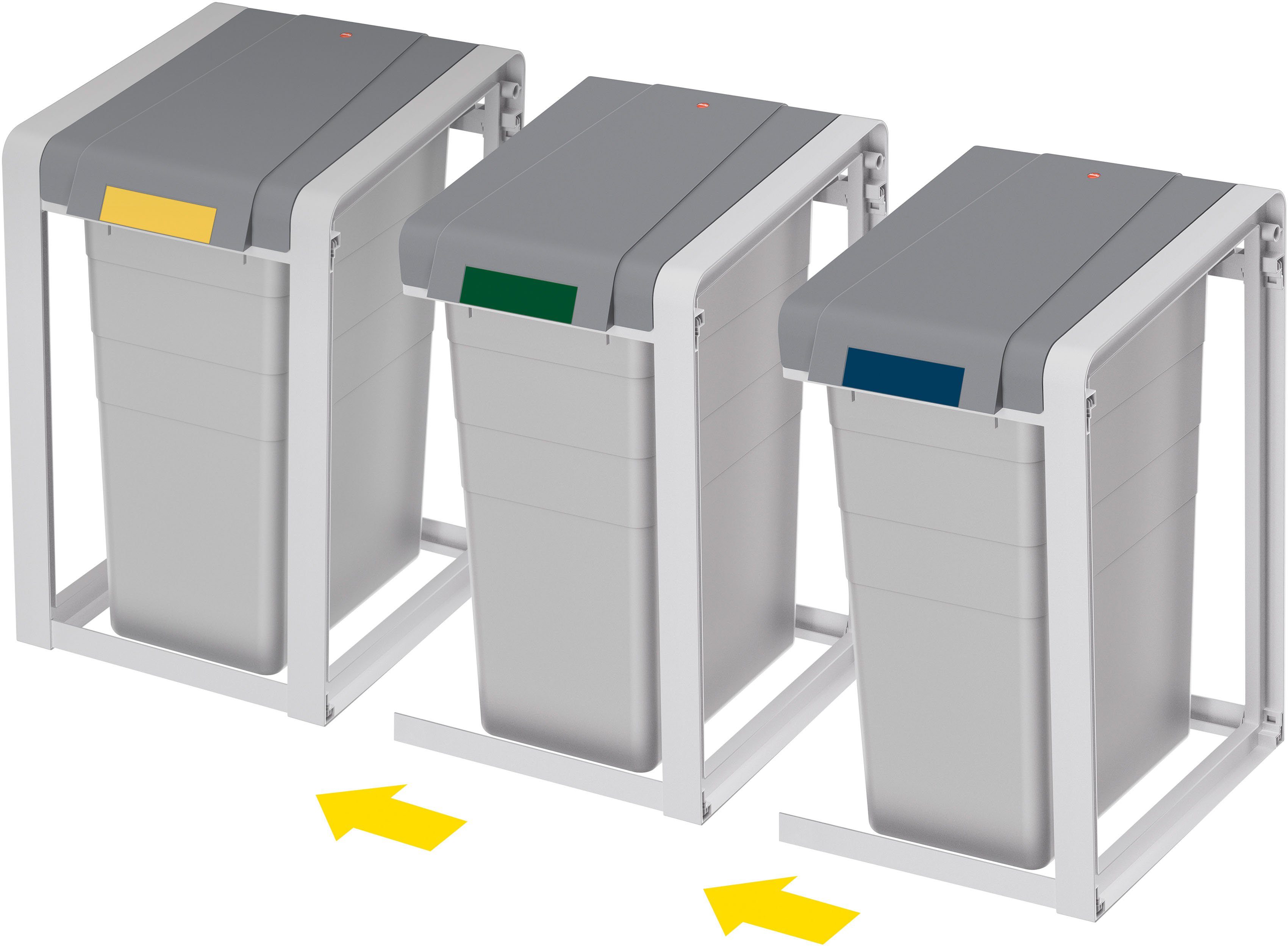 Hailo Mülltrennsystem ProfiLine Öko XL, 38 Liter, grau, Kunststoff Inneneimer, 1 Stück
