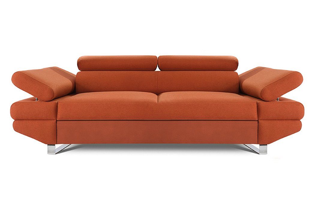JVmoebel Sofa Designer Sofa 2 Sitzer Polster Modern Textil Stoff Zweisitzer Couch, Made in Europe Orange | Orange | Orange