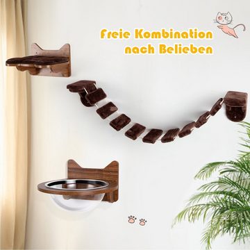 COSTWAY Katzen-Kletterwand Kratzbaum, mit Laufsteg, Wandmontage