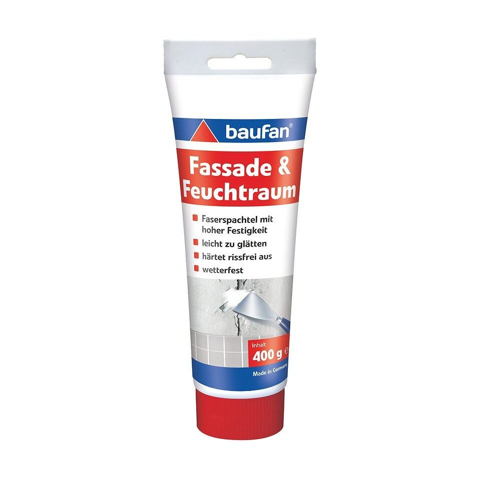 baufan® Spachtelmasse Fassadenspachtel & Feuchtraumspachtel 400 g Innen Auß günstig online kaufen