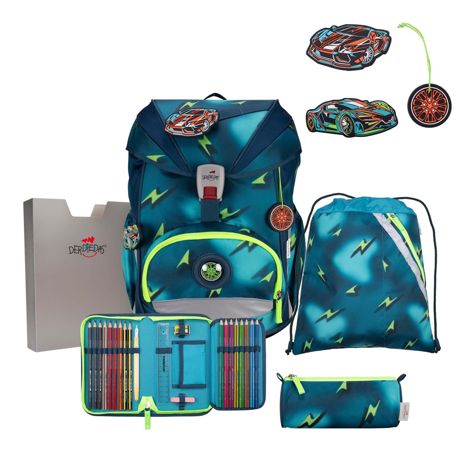 DerDieDas® Schulranzen Schulranzenset 5-teilig (Set, 5-tlg)