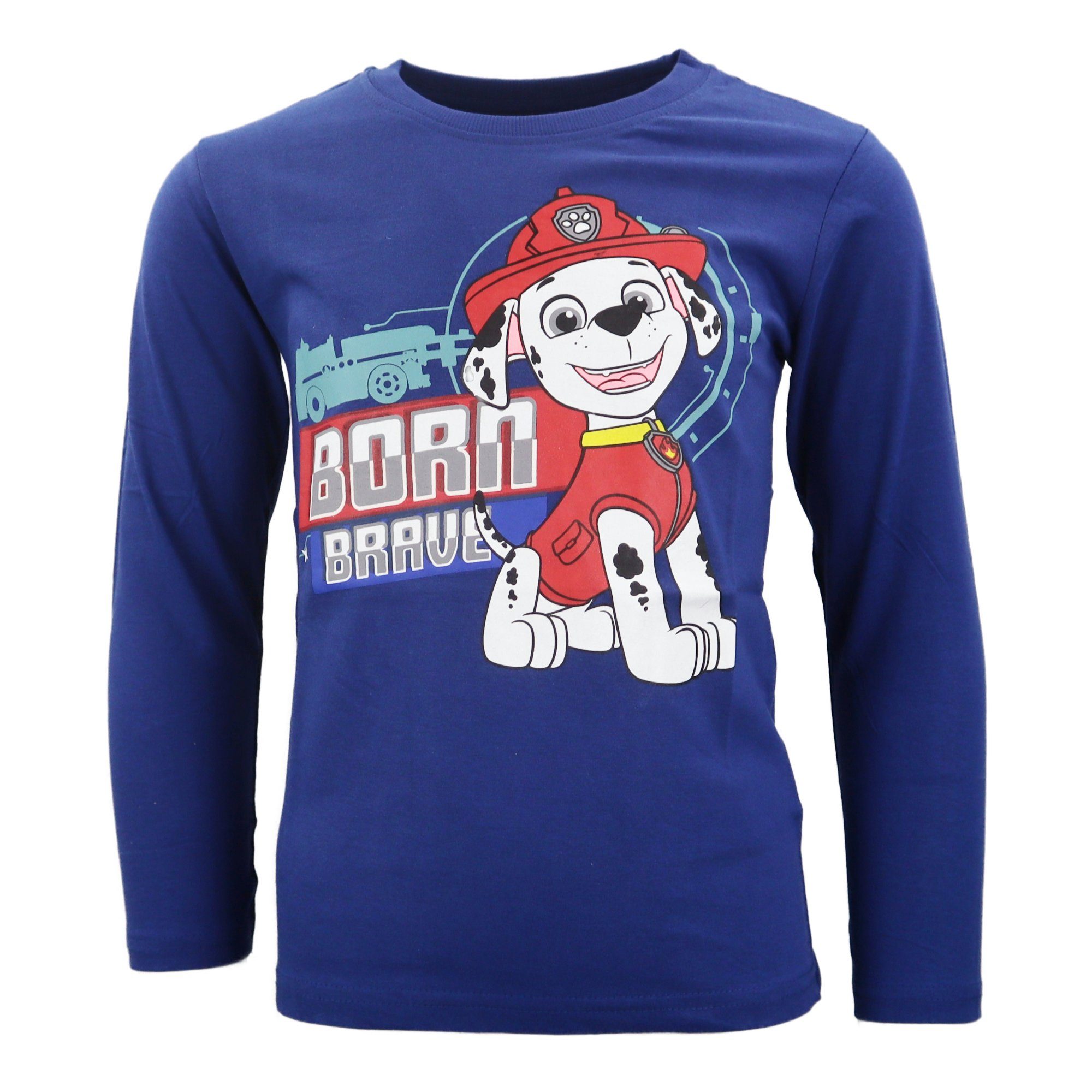 Paw Shirt Patrol Jungen 128, bis Baumwolle 100% Kinder PAW 98 Langarmshirt Gr. PATROL Marshall