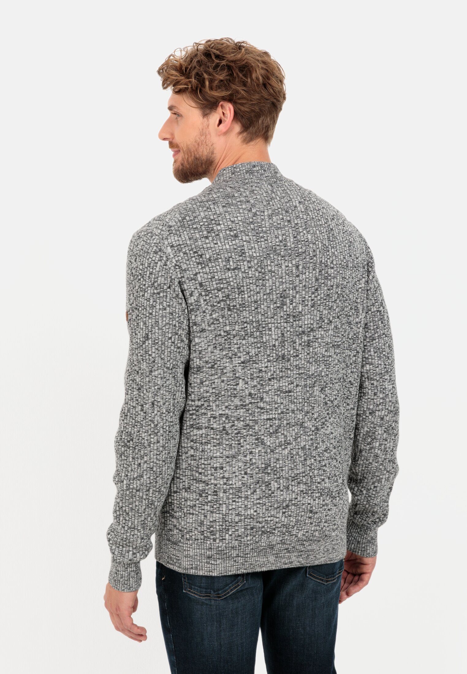 camel active Cardigan aus einem soften Baumwollmix Langarm Markenlabel