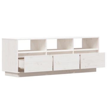 furnicato TV-Schrank Weiß 140x37x50 cm Massivholz Kiefer