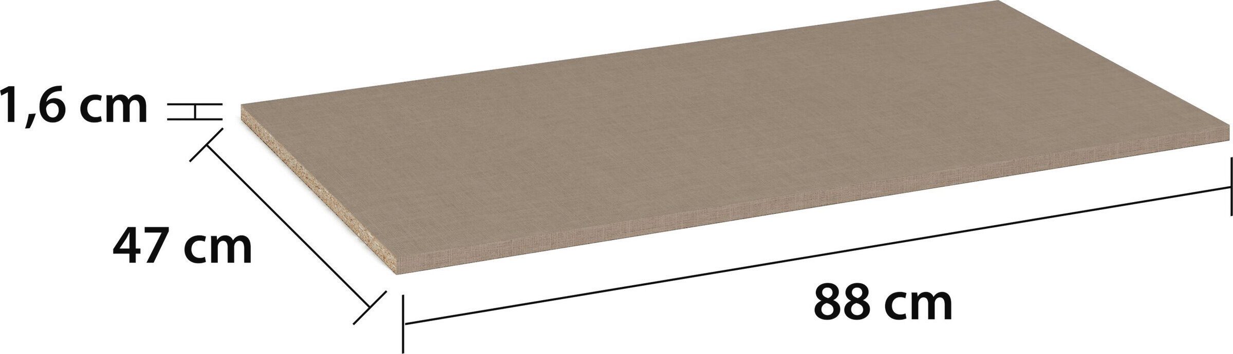 rauch Einlegeboden Zubehör für rauch-ONE Schränke Kleiderschrank Garderobe (inklusive Befestigungselemente), Breite 88 cm, Tiefe 47 cm, MADE IN GERMANY