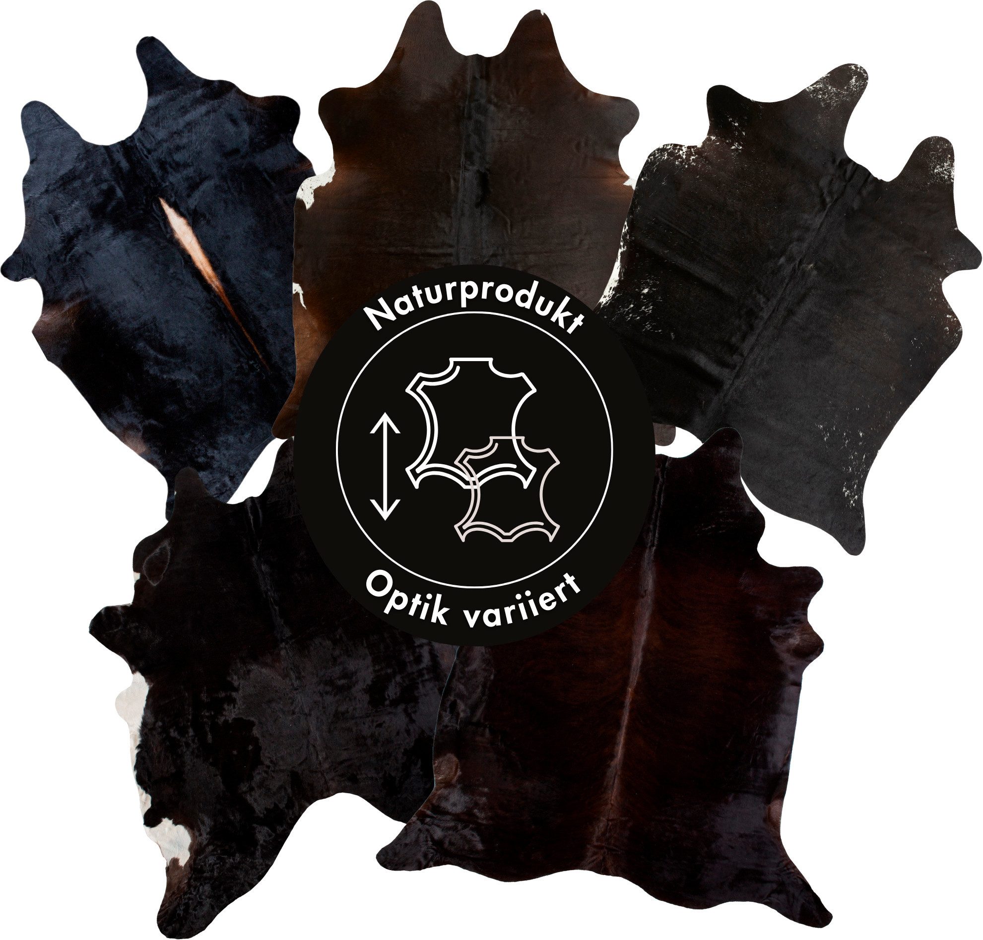 LUXOR living Fellteppich Rinderfell, fellförmig, Höhe: 2 mm, echtes Rinderfell, Naturprodukt - daher ist jedes Fell ein Einzelstück