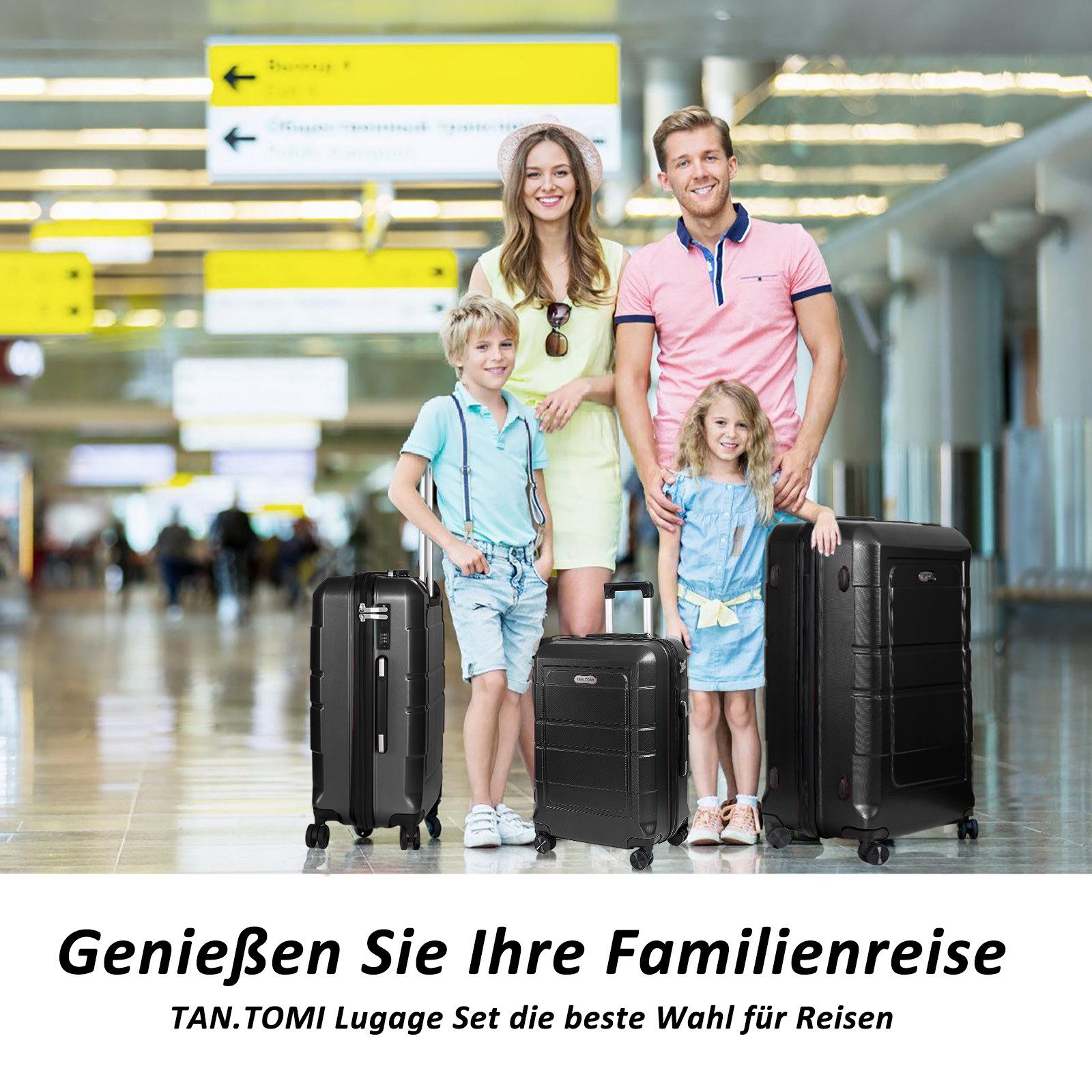 TAN.TOMI Handgepäckkoffer Trolley Hartschalenkoffer Hard Shell Hartschalenk günstig online kaufen
