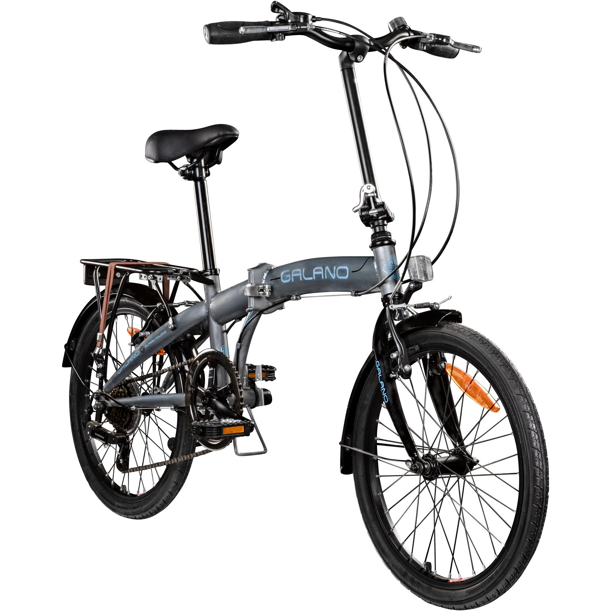 Galano Faltrad Metropolis, 6 Gang, Kettenschaltung, 20 Zoll Klapprad für Erwachsene 155 - 180cm Klappfahrrad Damen Herren