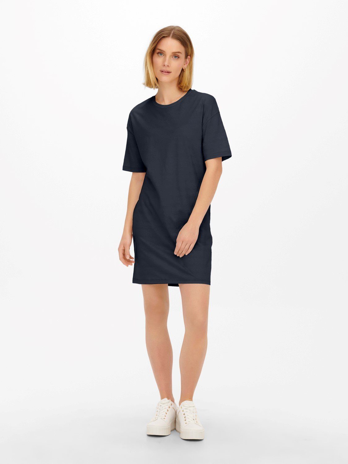 JACQUELINE de YONG Shirtkleid Lockeres Mini T-Shirt Kleid JDYLUCIA (lang, 1-tlg) 4184 in Blau-2