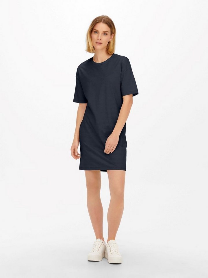 YONG JACQUELINE Blau-2 JDYLUCIA 4184 1-tlg) T-Shirt in Mini Shirtkleid de Lockeres (lang, Kleid
