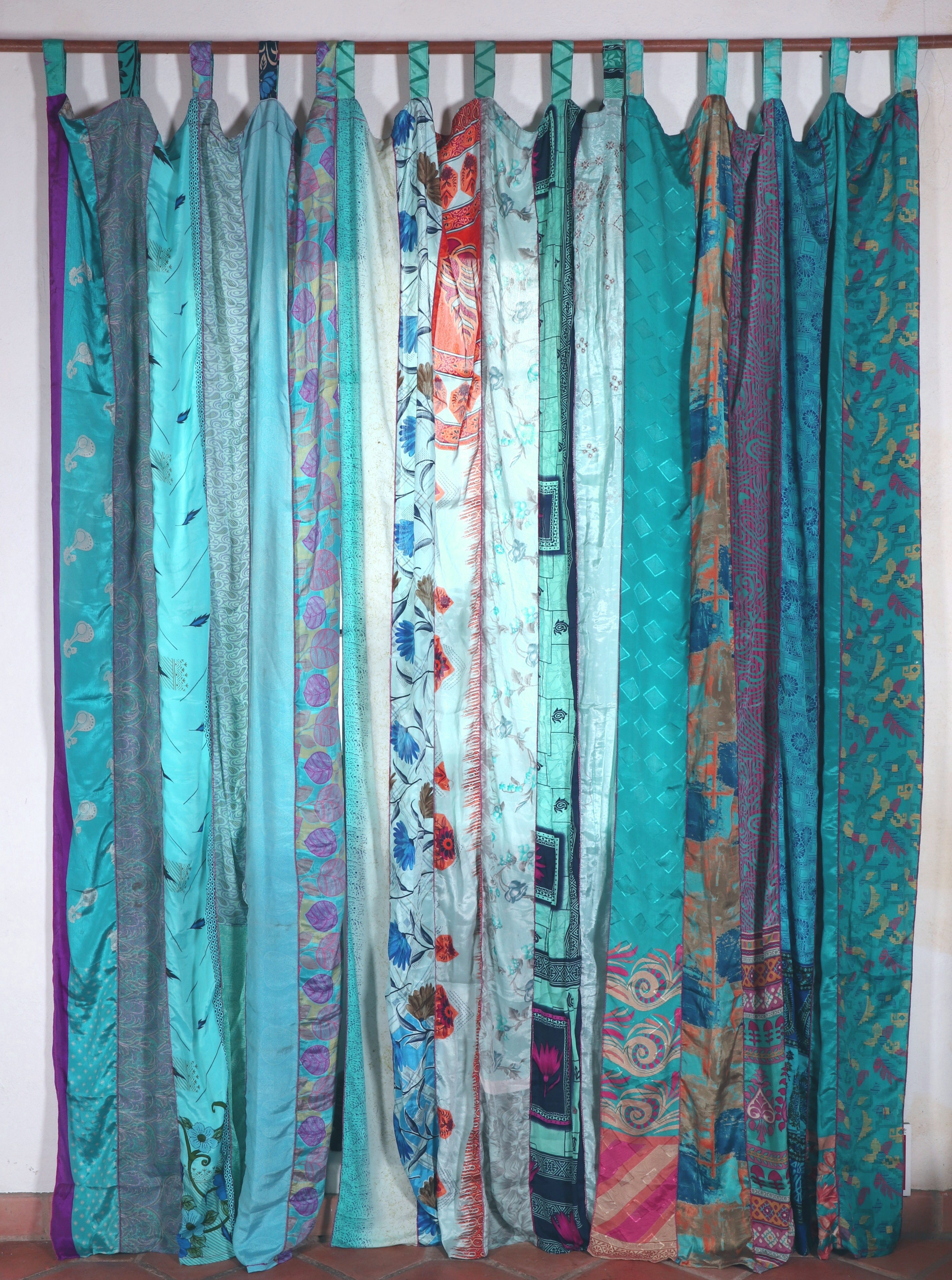 Guru-Shop Vorhang Seidiger Vorhang (1 Stk) Gardine aus Patchwork..