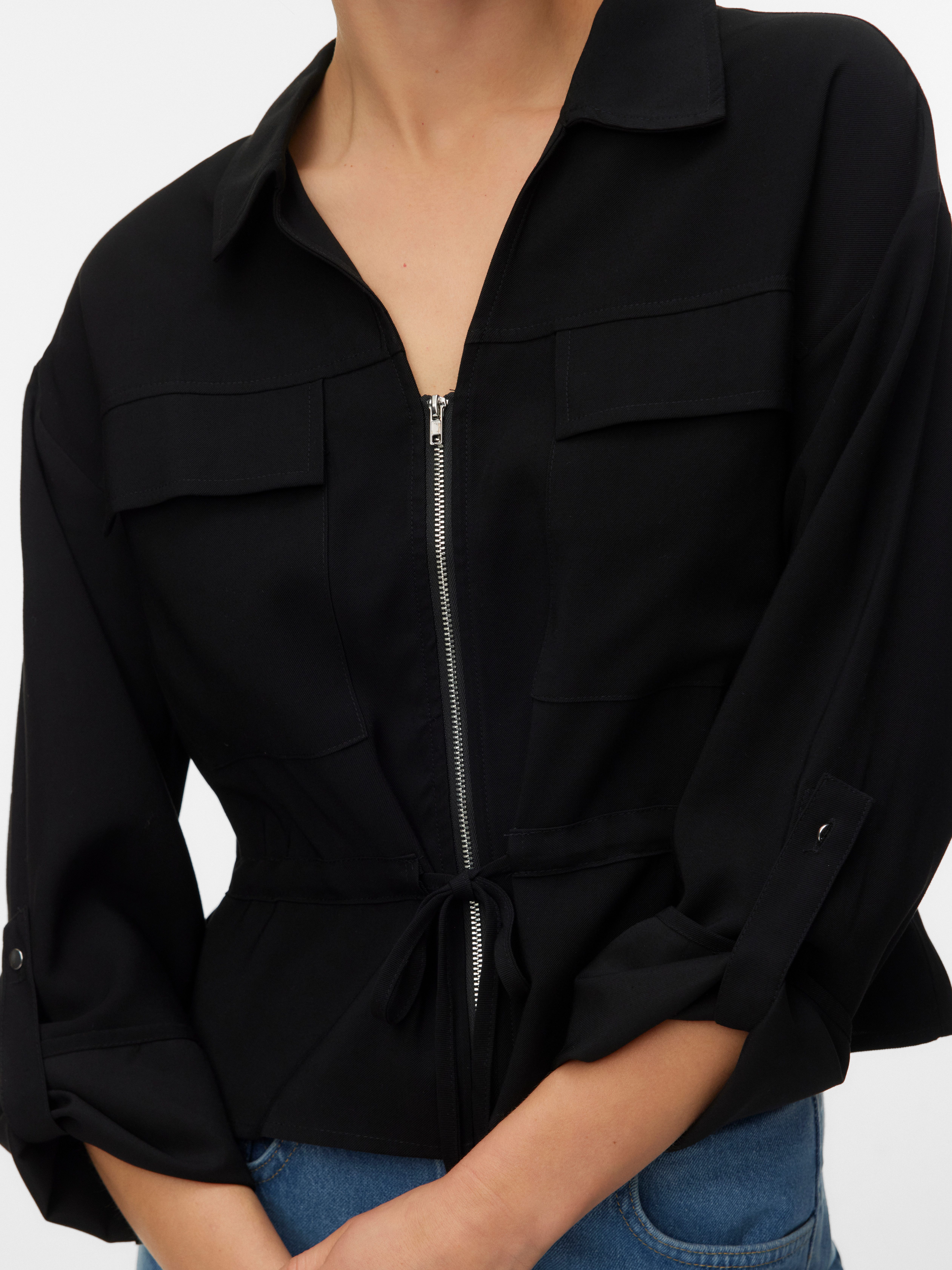 Vero Moda Langarmbluse VMKATIE LS SHIRT WVN NOOS Materialmix
