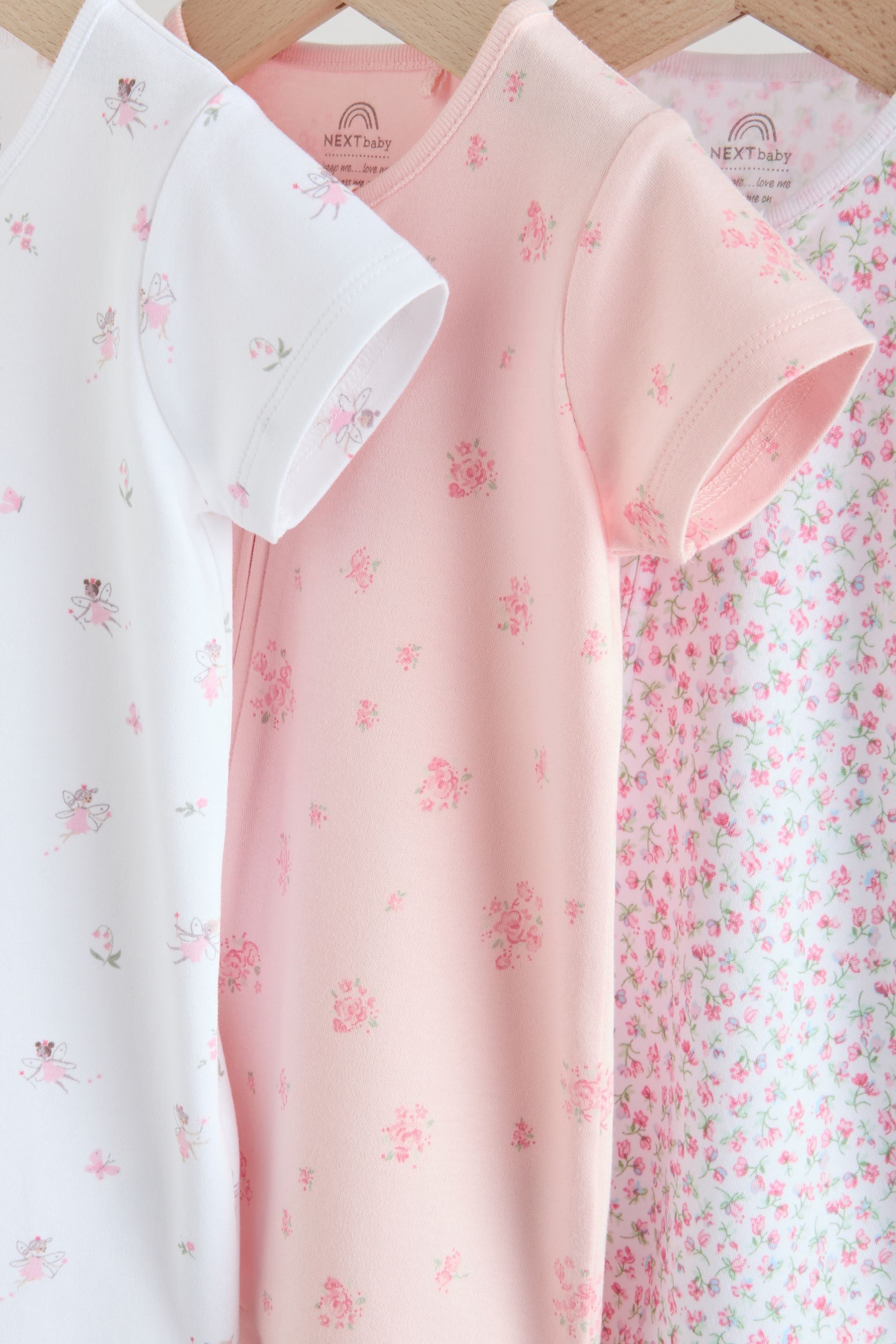 Next Strampler 3er-Pack Baby-Strampler, Zwei-Wege-Reißverschluss (3-tlg)