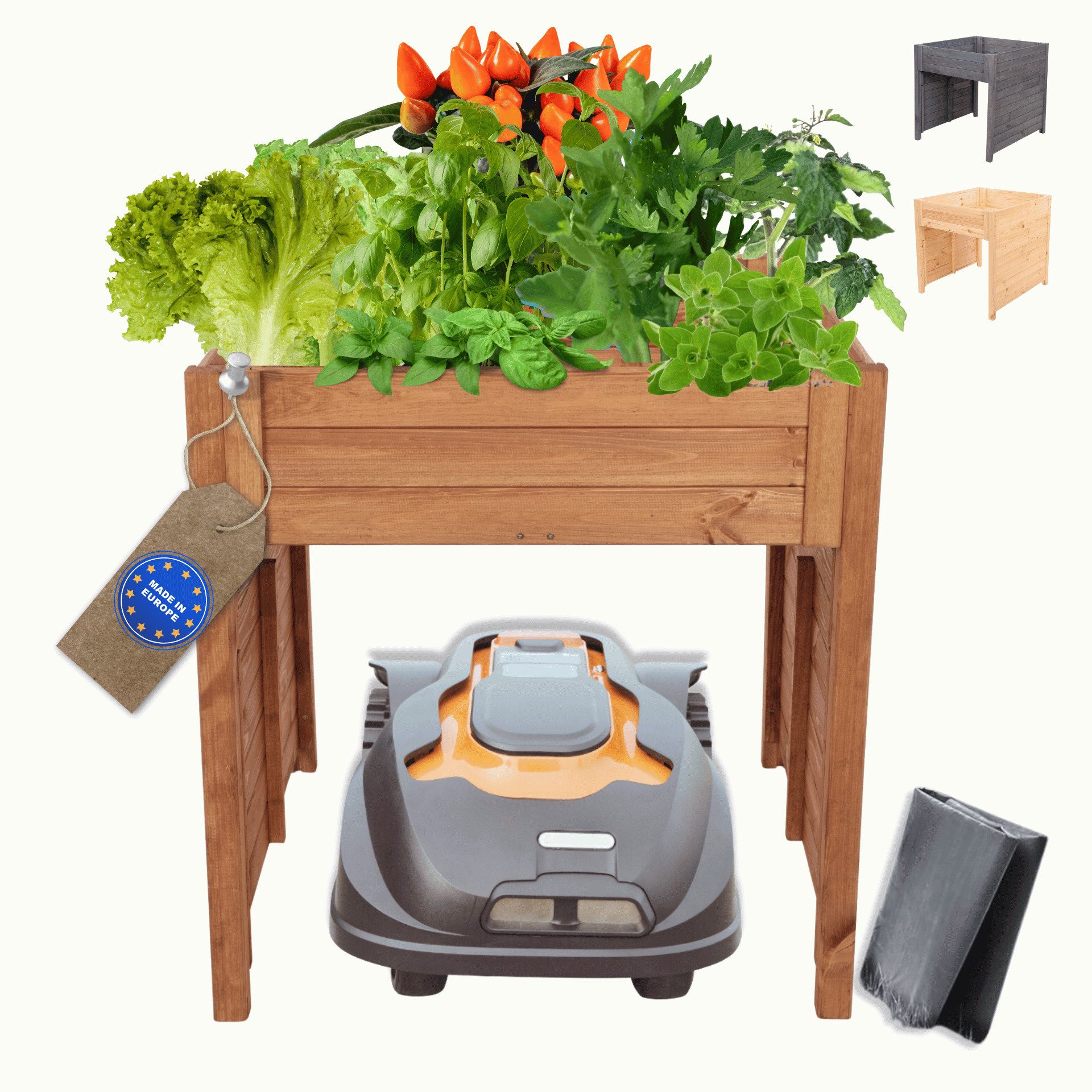 Modo24 Mähroboter-Garage XXL Rasenmäher Garage HxBxT 76x79x74 cm, FSC Holz, günstig online kaufen