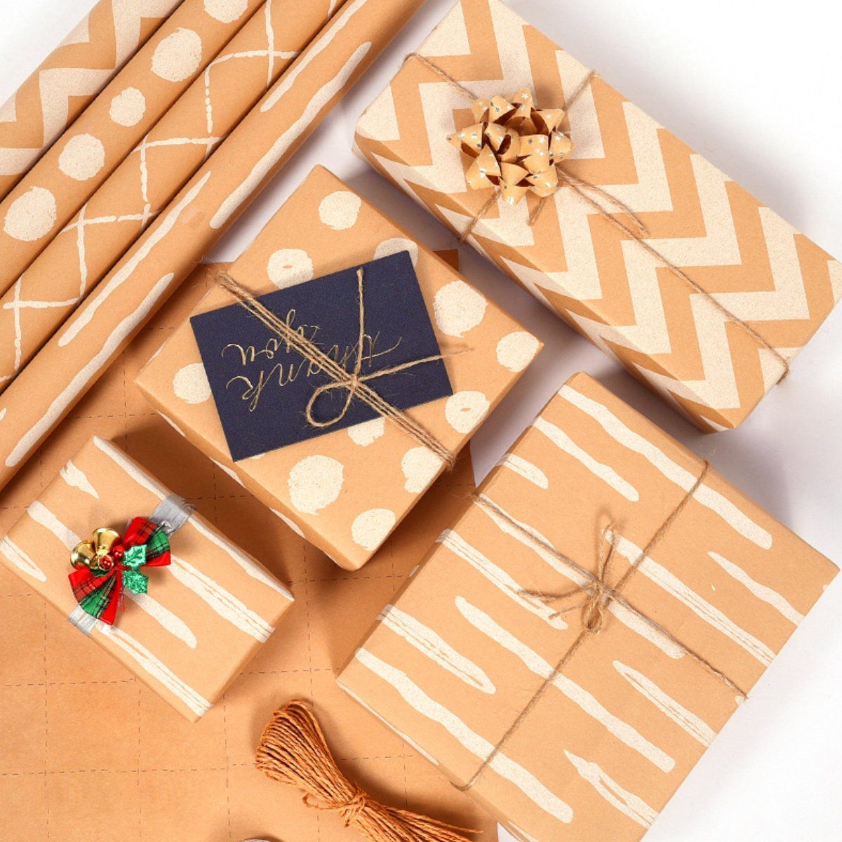 Jormftte Geschenkpapier Geschenkpapier,Weihnachten Braun1 Geschenkverpackung Packpapier,für