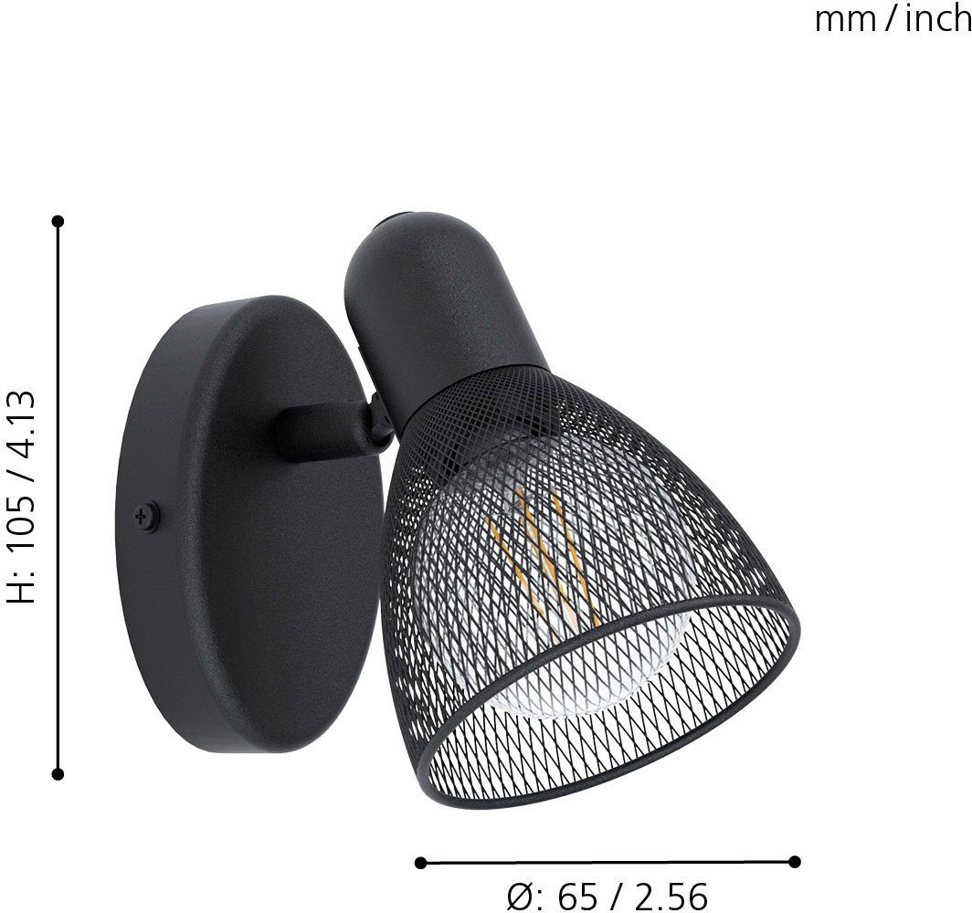 EGLO Wandleuchte CAROVIGNO, Leuchtmittel wechselbar, Leuchtmittel ohne