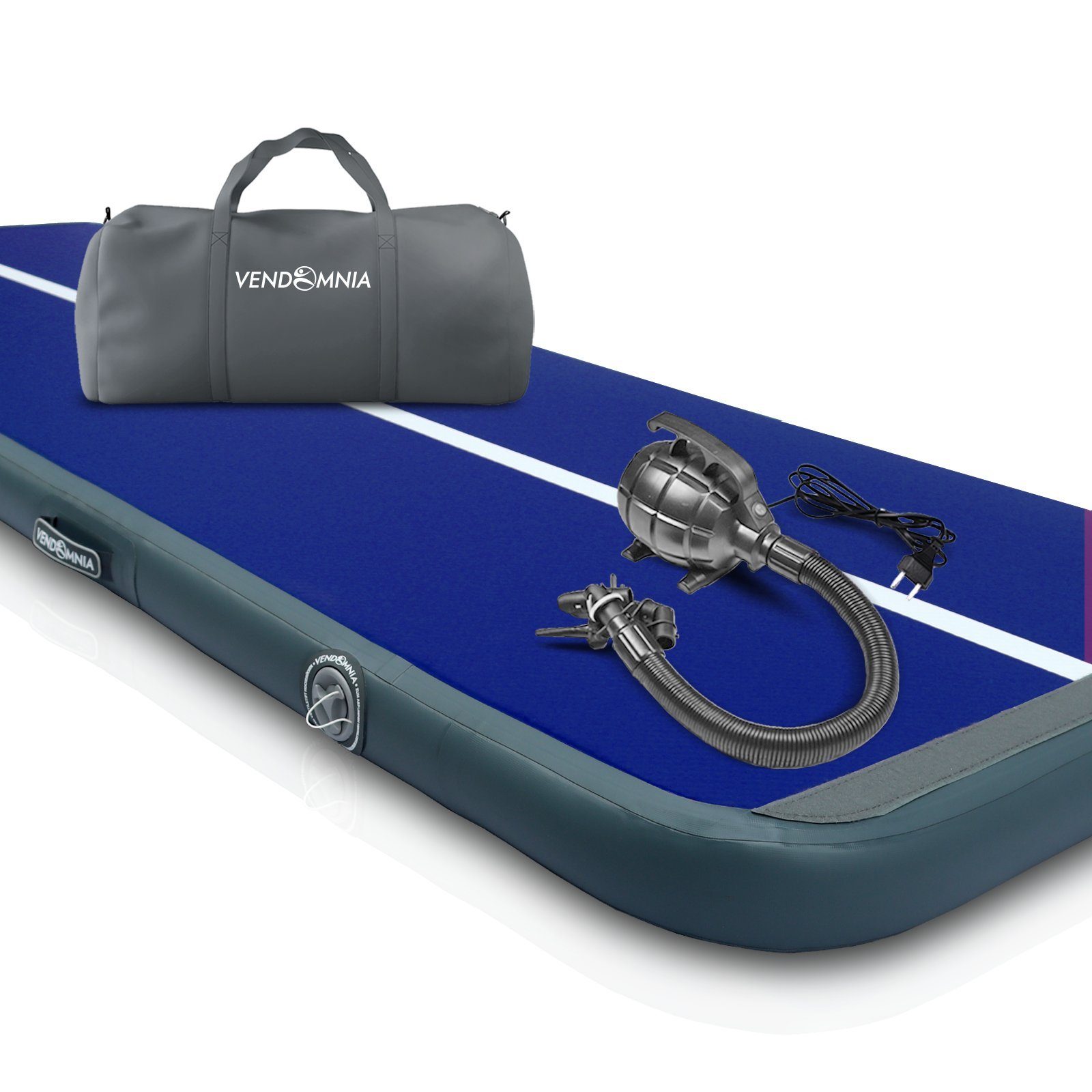 VENDOMNIA Gymnastikmatte AIRTRACK - Fitness Sport 1/2/3/4/5/6/7/8m Farbwahl (elektrische Luftpumpe aufblasbar PVC Dicke:10/20cm), Tumbling Tracking Gymnastik Yoga Air Track Matte