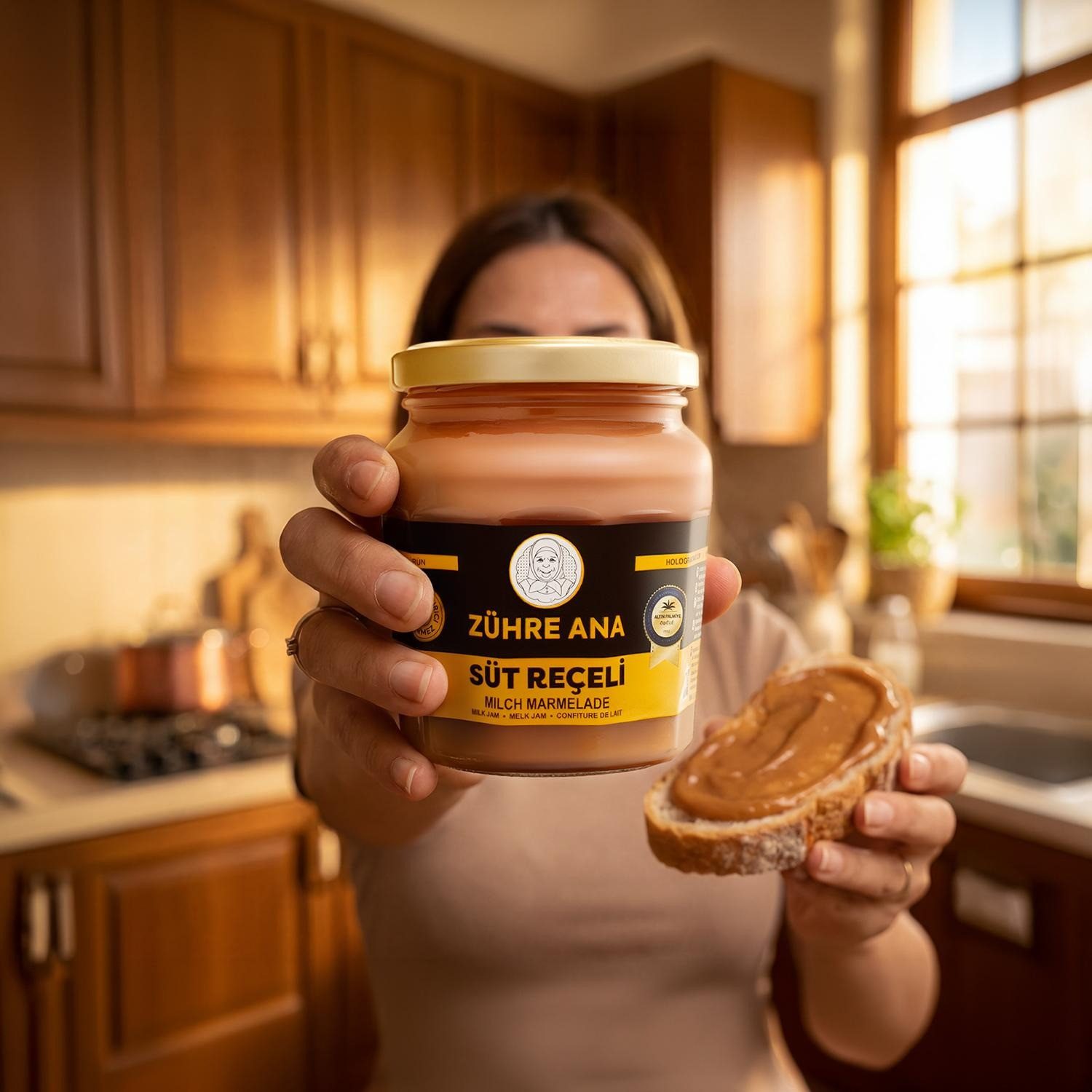 Zühre Ana® Süßungsmittel Milch Marmelade 210g–Cremiger Brotaufstrich im Glas Milchkaramellcreme, 210 g, Natürlich, ideal für Frühstück und Süßigkeiten