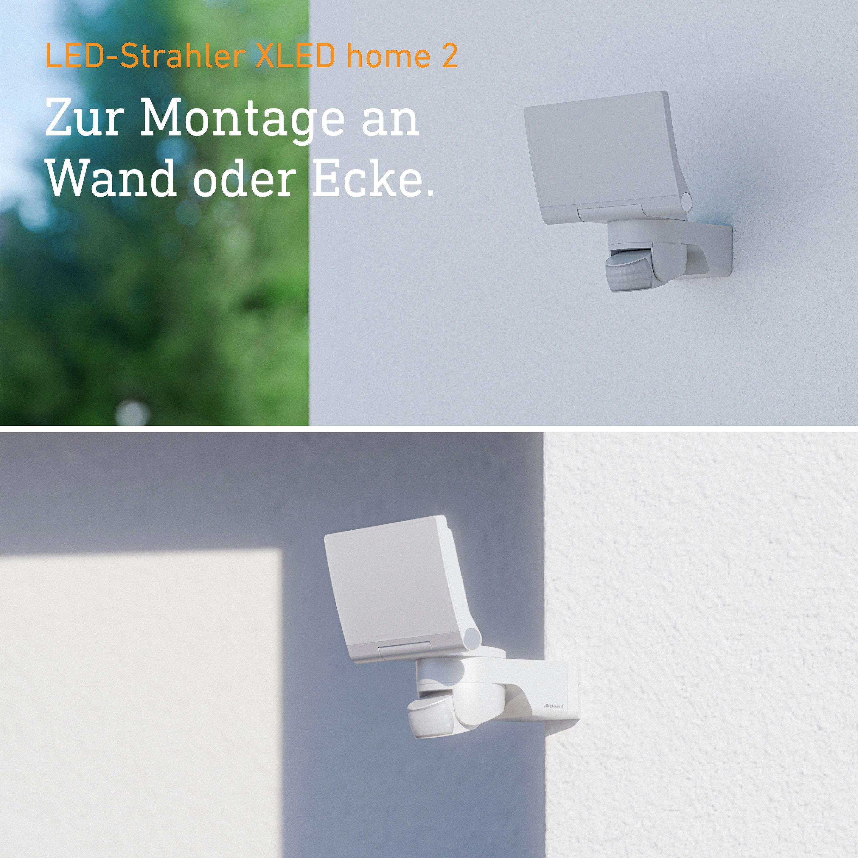 steinel LED Wandstrahler XLED home 2, LED fest integriert, Warmweiß, 3000K, 13.7W, voll schwenkbar