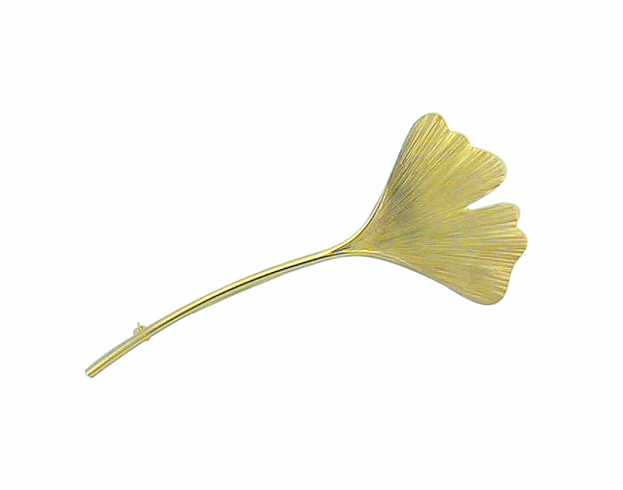 Adelia´s Brosche Brosche Ginkgoblatt 585 Gold (14K), Goldbrosche Ginkgoblatt