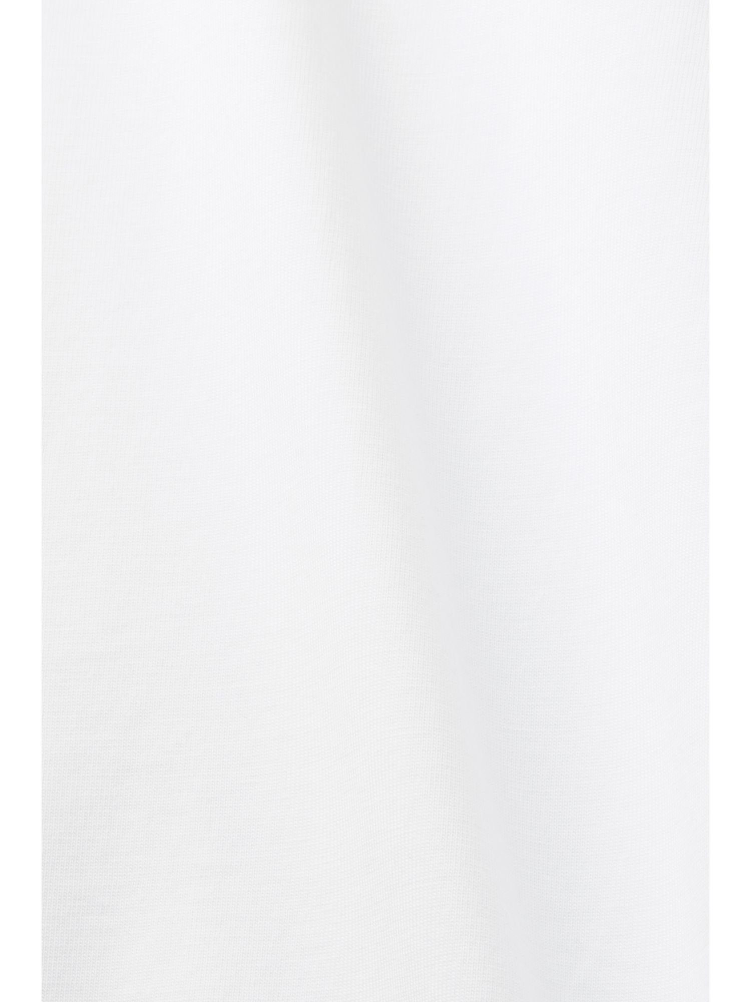 Esprit T-Shirt Rundhals-T-Shirt aus Pima-Baumwolljersey WHITE (1-tlg)