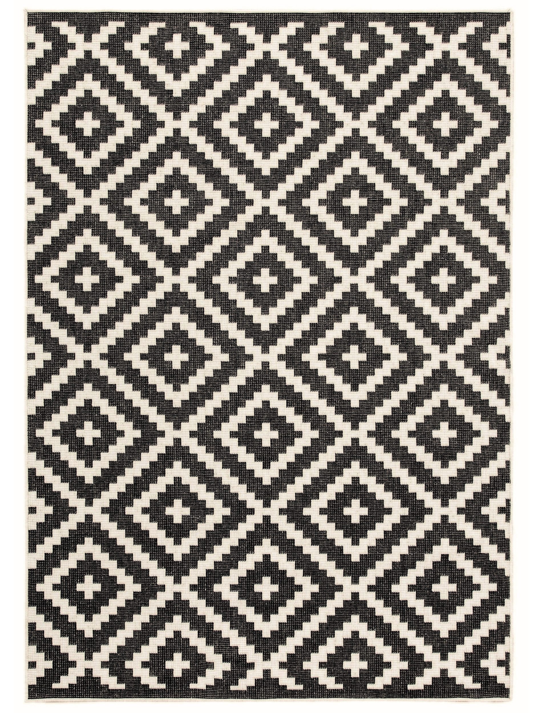 OTTO home Teppich Ronda Wendeteppich, rechteckig, Höhe: 5 mm, Sisal-Optik, Flachgewebe, In- und Outdoor, geometrisches Boho Design