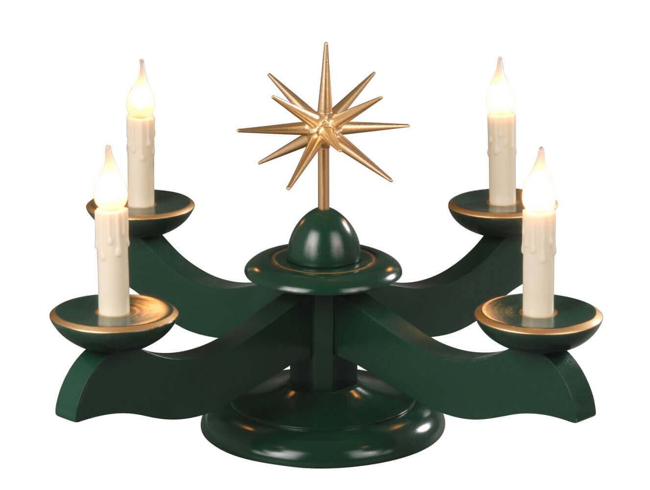 Albin Preissler Adventsleuchter, AP201-064GE 4250770401682 Adventsleuchter  mit Weihnachtsstern | Kerzenständer