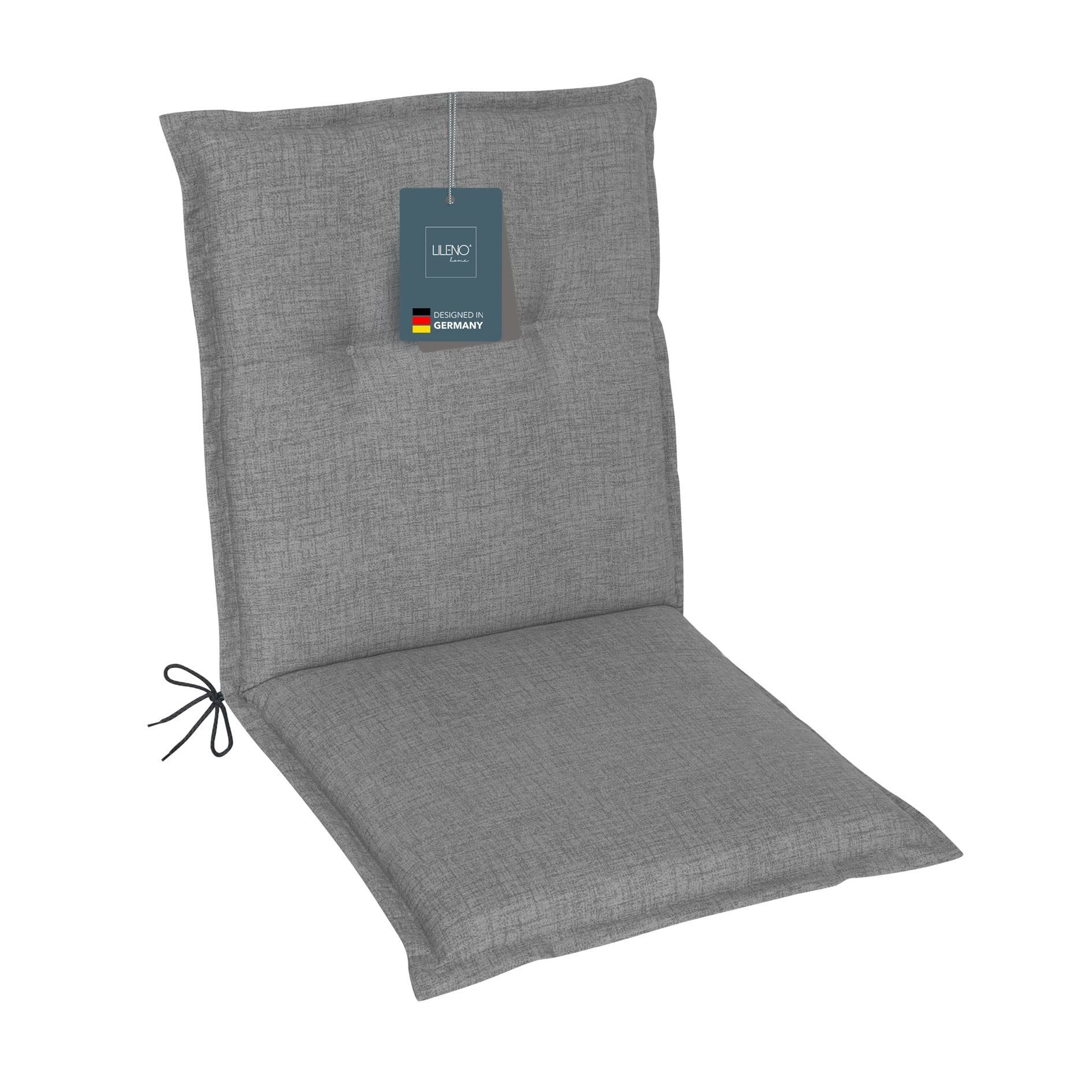 LILENO HOME Polsterauflage Niedriglehner, bequeme Sitzauflage für Gartenstühle, Stuhlkissen, (1 St., 1er Set), Gartenstuhl Auflage Hellgrau, Sitzpolster waschbar