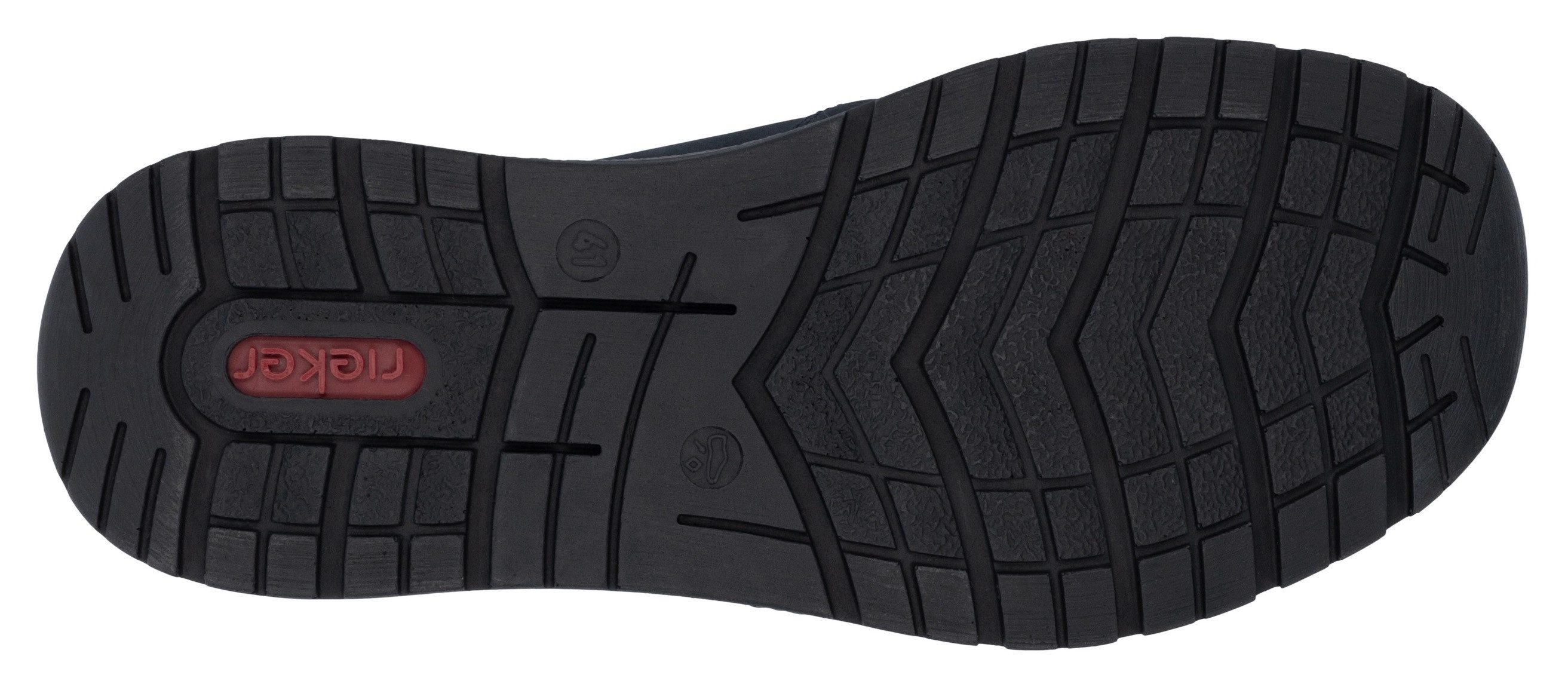 Rieker Slipper mit kontrastfarbenen Besätzen, bequeme Form