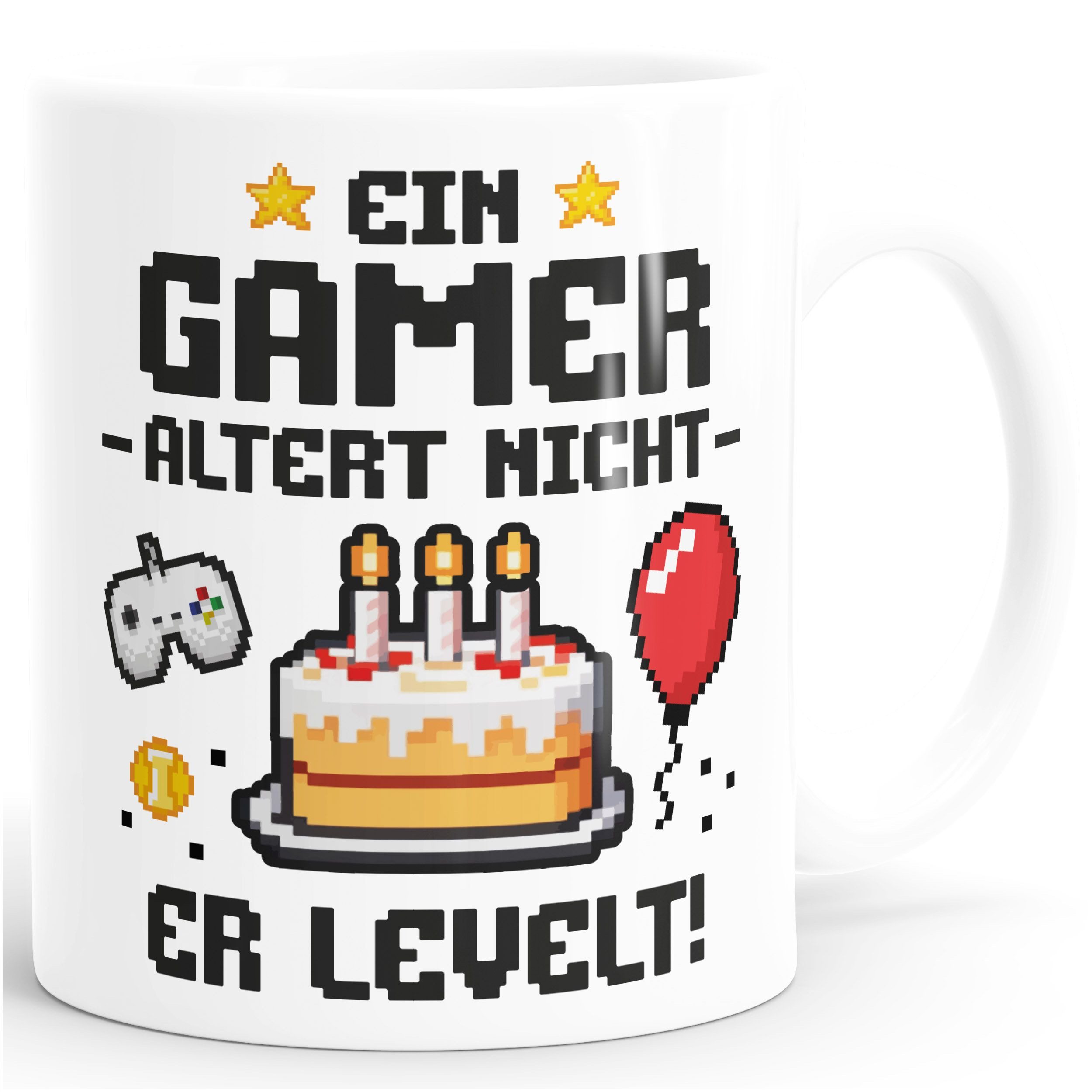 MoonWorks Tasse Kaffee-Tasse Ein Gamer altert nicht Geschenkidee Nerd, Lustige, Keramik