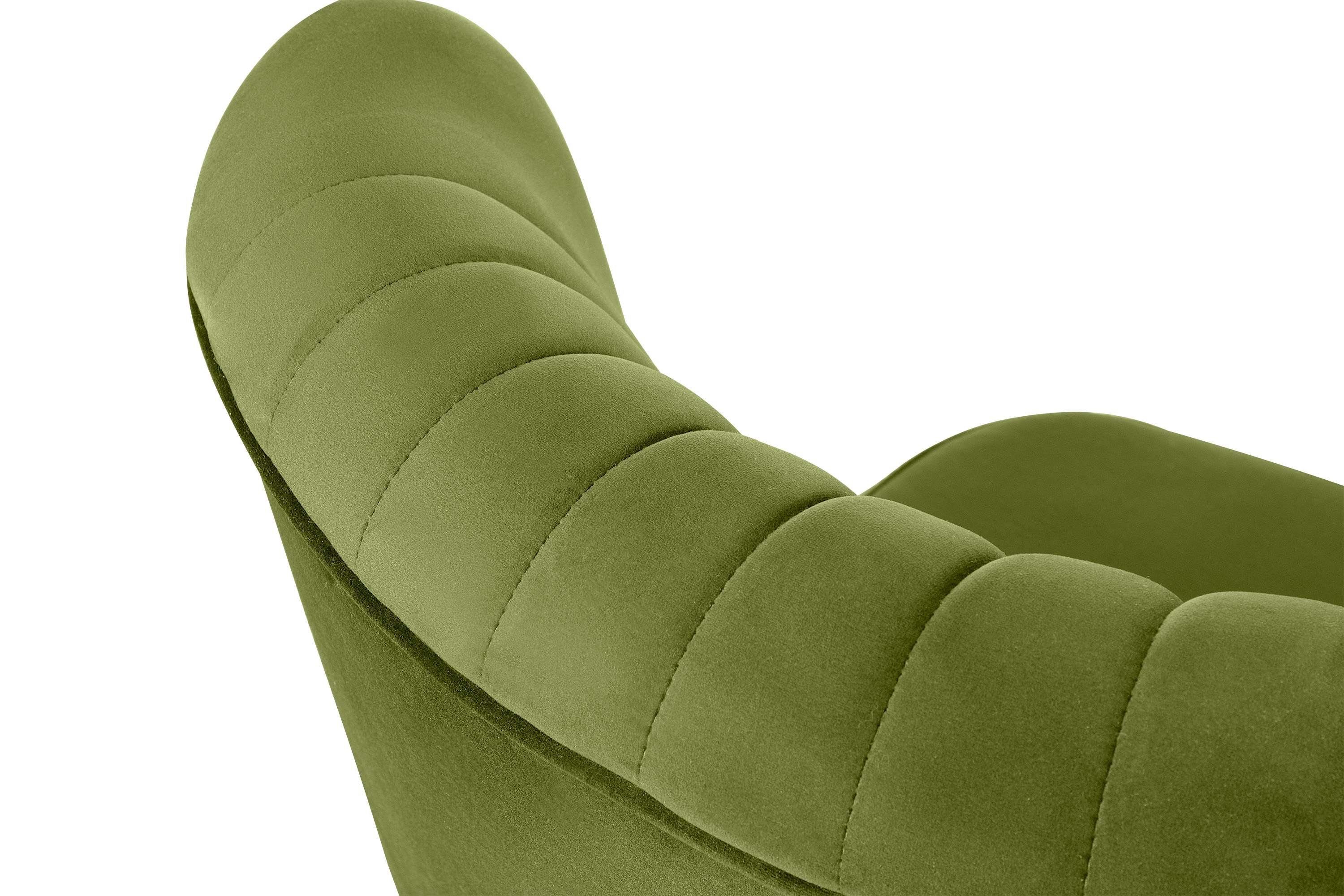 olivgrün aus Cocktailsessel DUCO Beinen der an hohen Ziernaht olivgrün/buche Konsimo | Rückenlehne, auf Buche Sessel,
