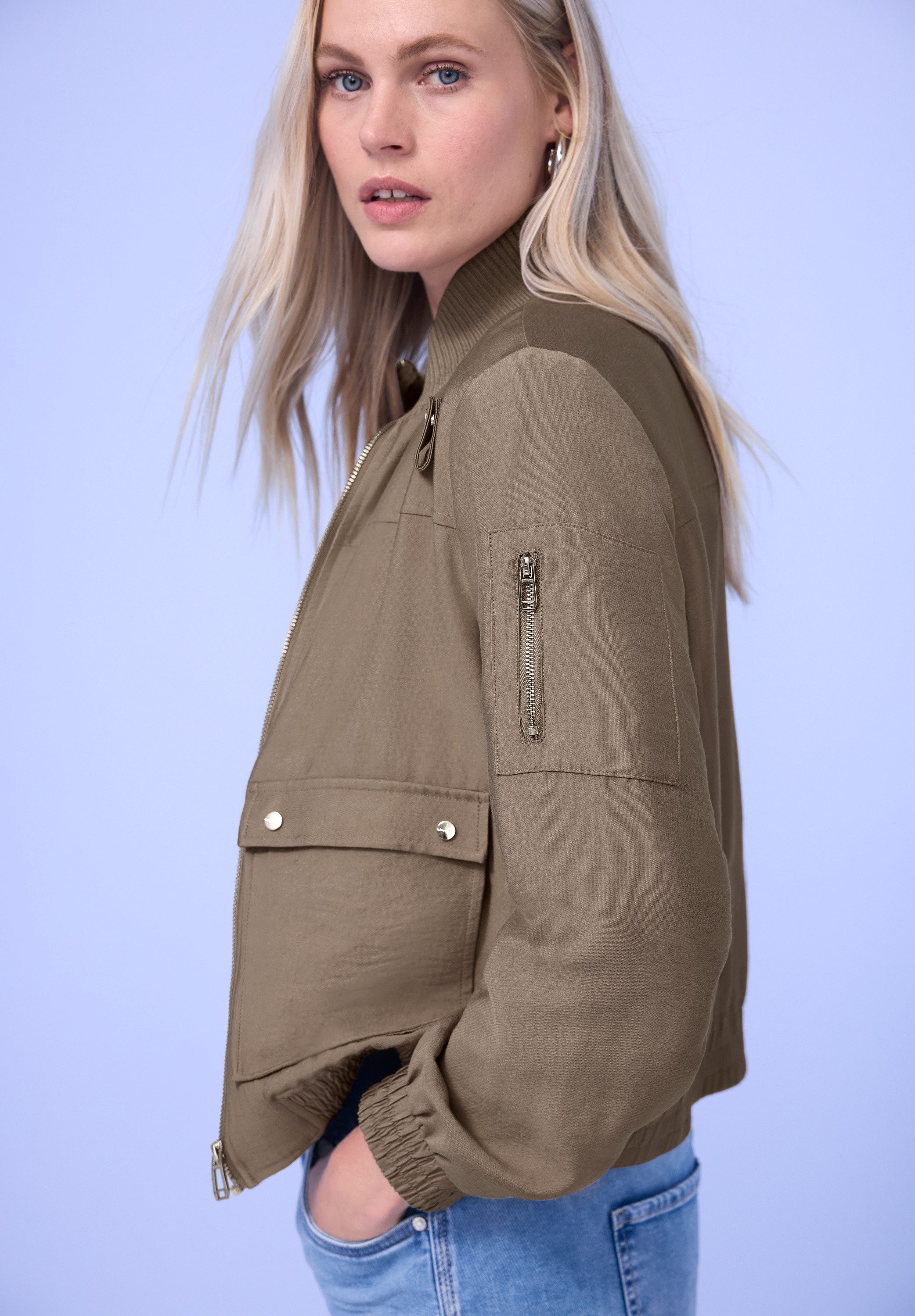 STREET ONE Cargojacke mit Stehkragen und Reißverschluss günstig online kaufen