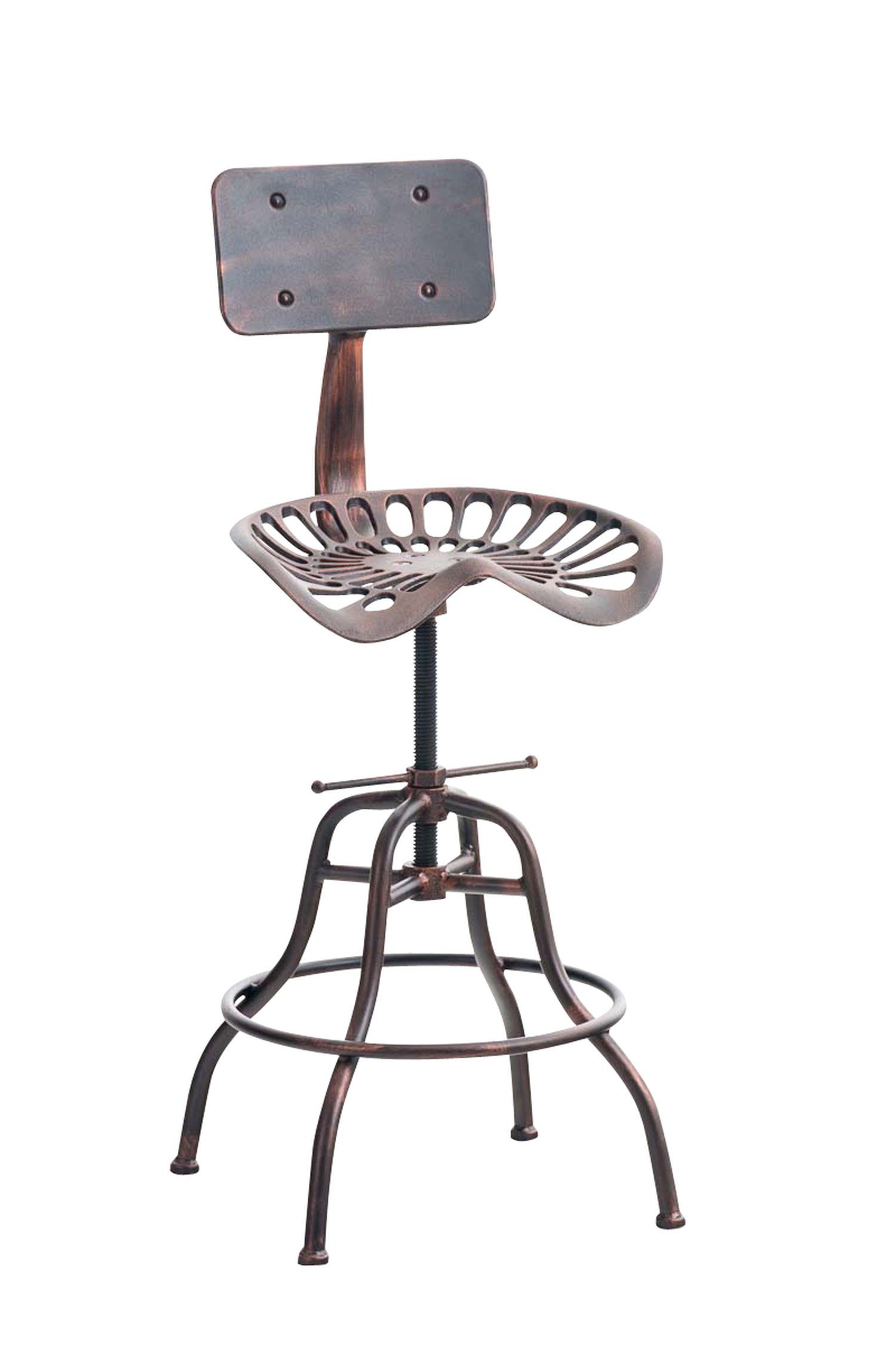 TPFLiving Barhocker Essen (mit angenehmer Fußstütze - Hocker für Theke & Küche), Gestell Metall - Sitzfläche: Metall Bronze