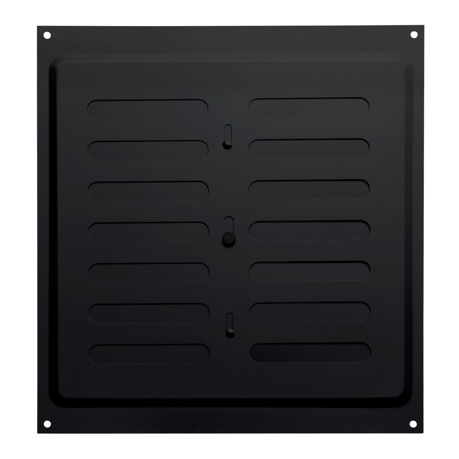 SO-TECH® Lüftungsgitter Belüftungsgitter mit Schiebeverschluss verschließbar (1 St), Edelstahl SS304 schwarz, 260 x 240 mm, Schlitzlochung oval